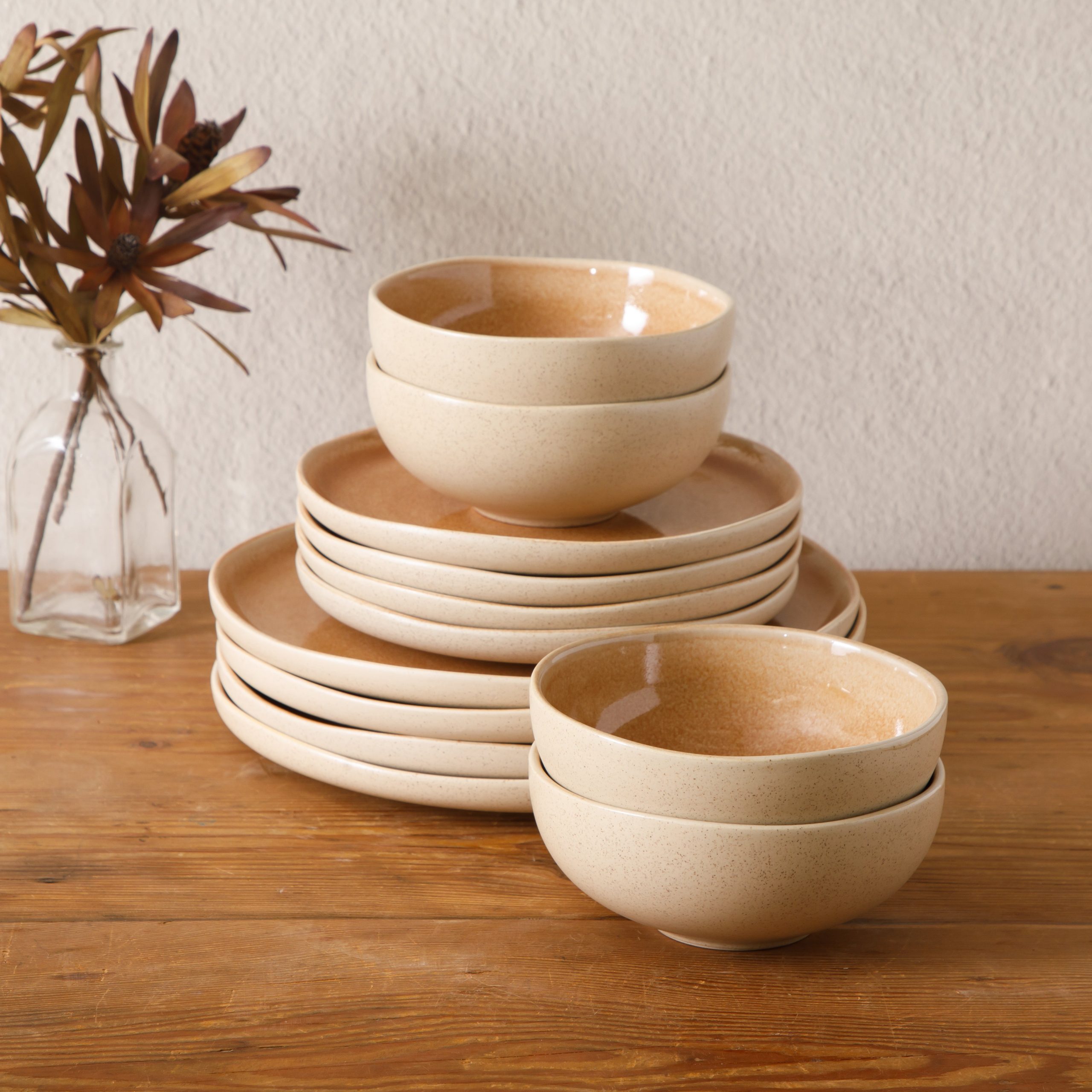 Gibson Elite Manila Bay 12-Piece Stoneware Dinnerware Set, Service for 4, Reactive Glaze Modern Artisan Plates, Bowls & Mugs, Round Design - Image 12