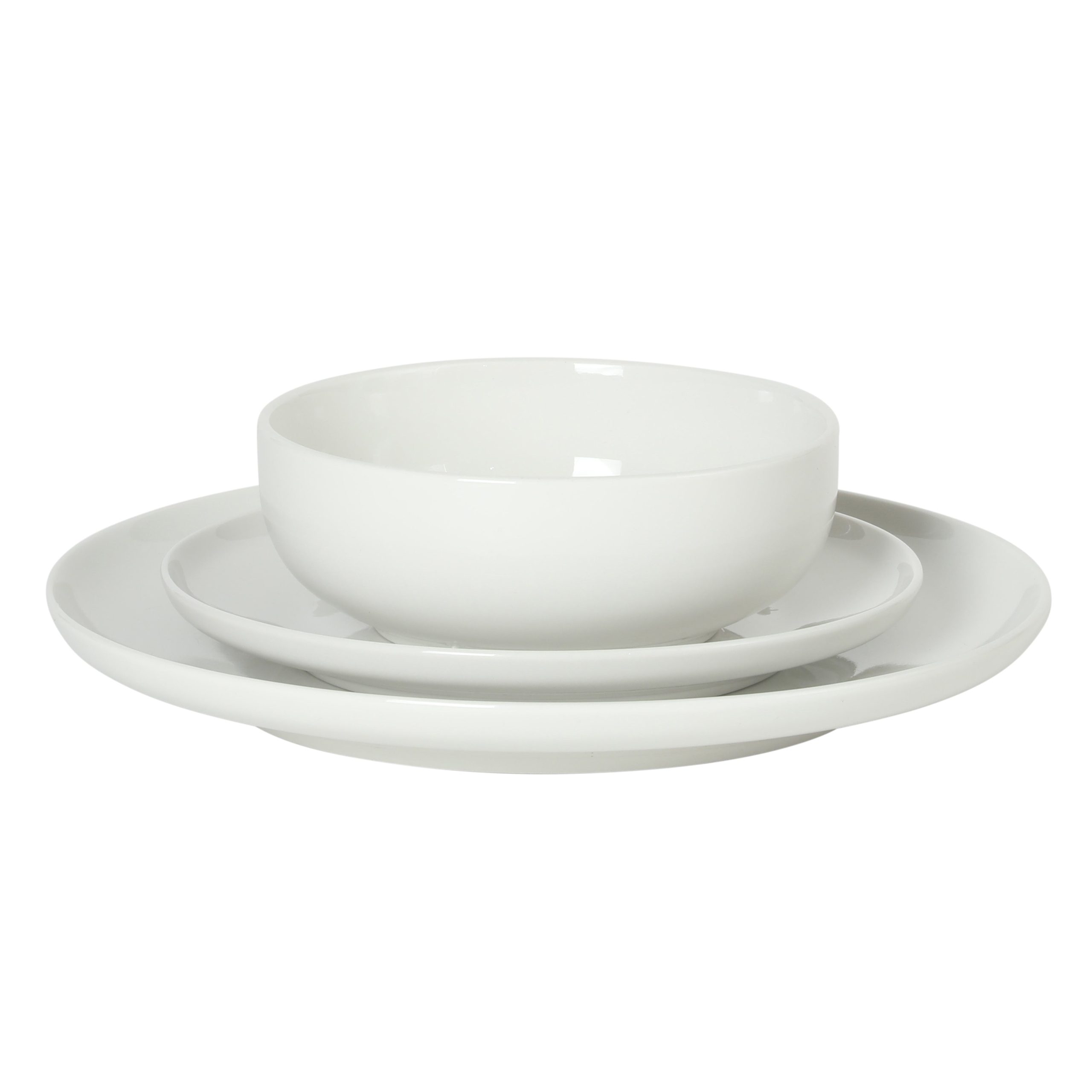 Gibson Home Havenstone 12-Piece Porcelain Dinnerware Set – Dinner Plates, Salad Plates & Bowls, Classic White Everyday Dish Set for Home, Kitchen, Microwave & Dishwasher Safe - Image 5