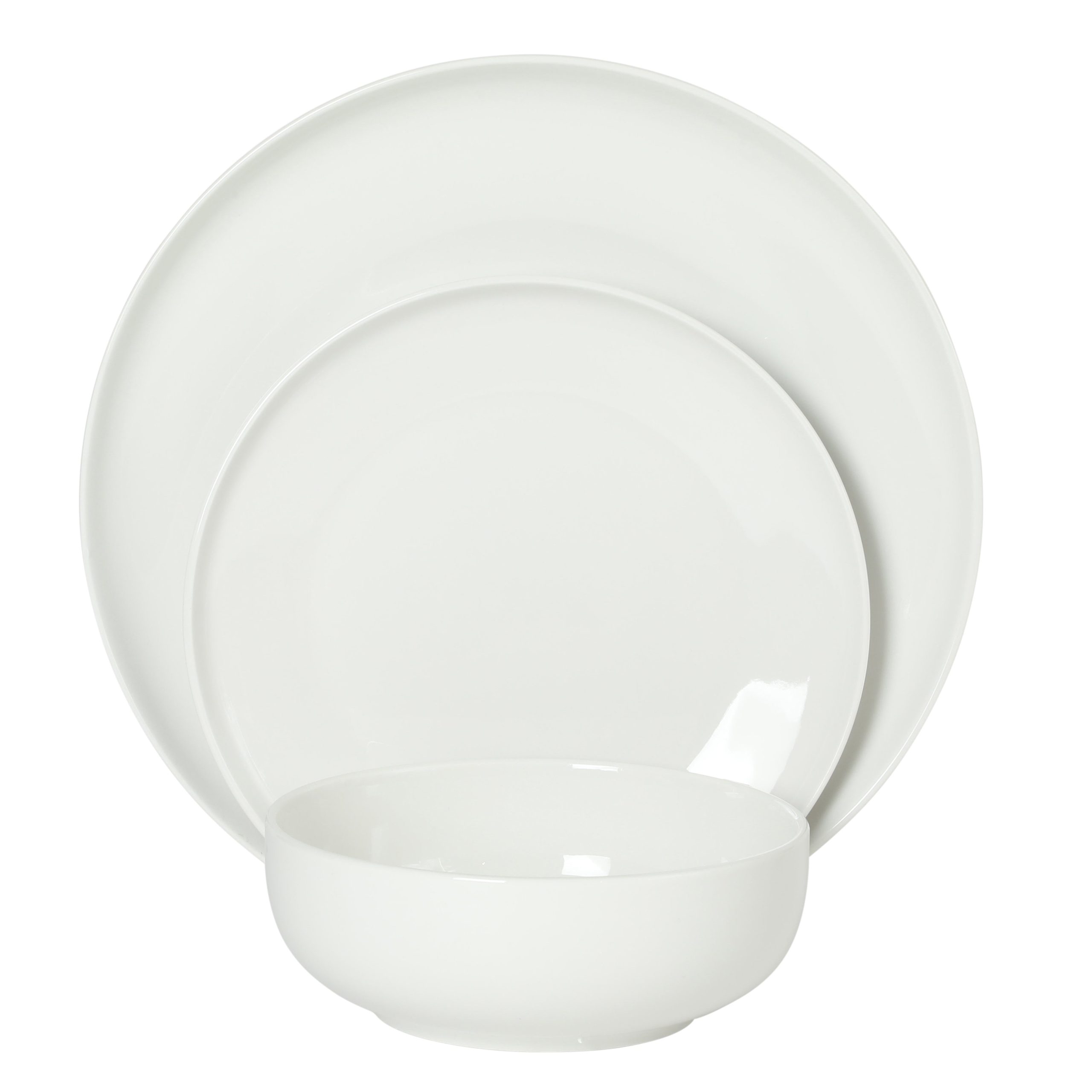Gibson Home Havenstone 12-Piece Porcelain Dinnerware Set – Dinner Plates, Salad Plates & Bowls, Classic White Everyday Dish Set for Home, Kitchen, Microwave & Dishwasher Safe - Image 4