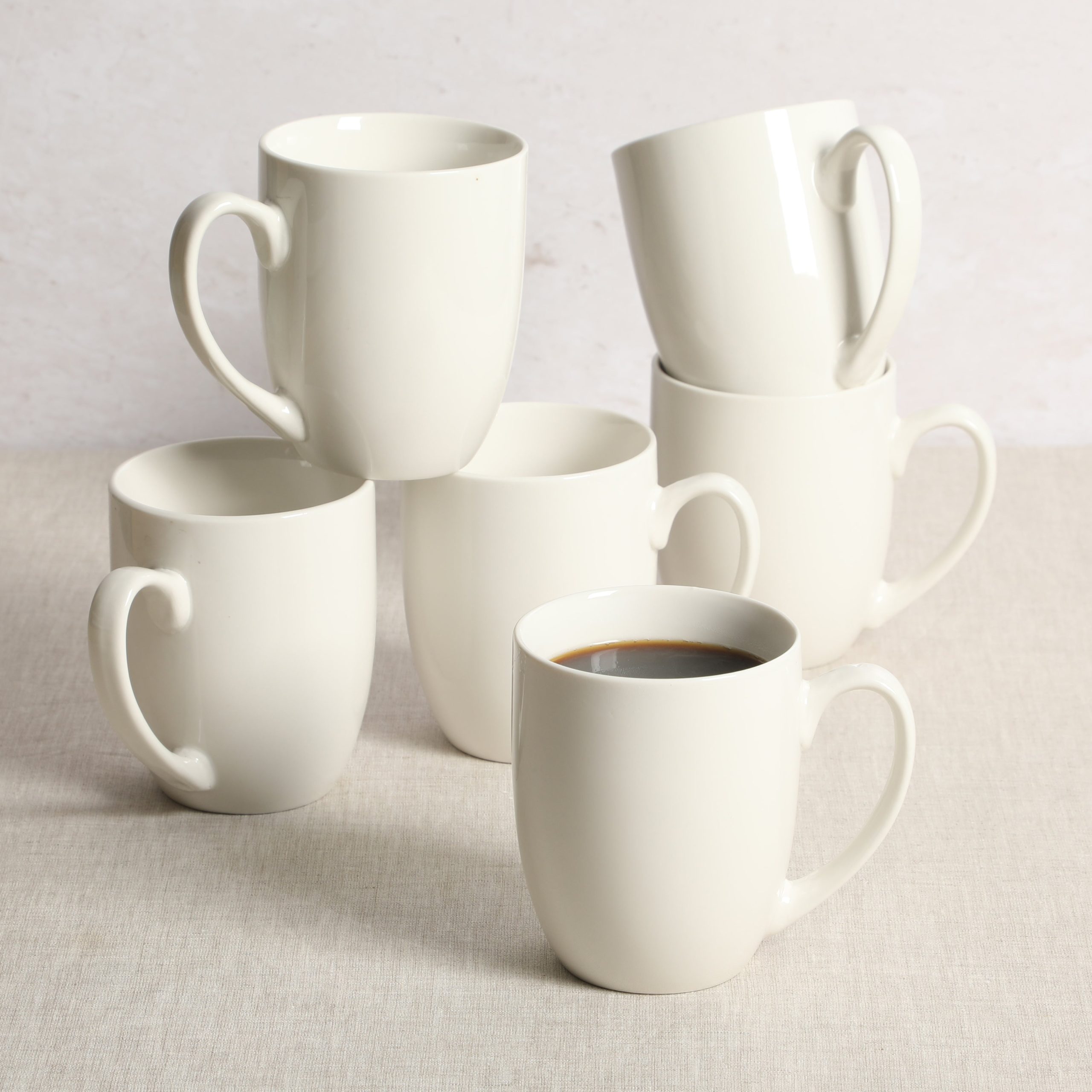 Gibson Home Great Essentials 16 Ounce Porcelain Coffee Mugs - Set of 6 - Cups for Latte, Hot Tea, Cappuccino, Mocha, Espresso, Cocoa - Image 2