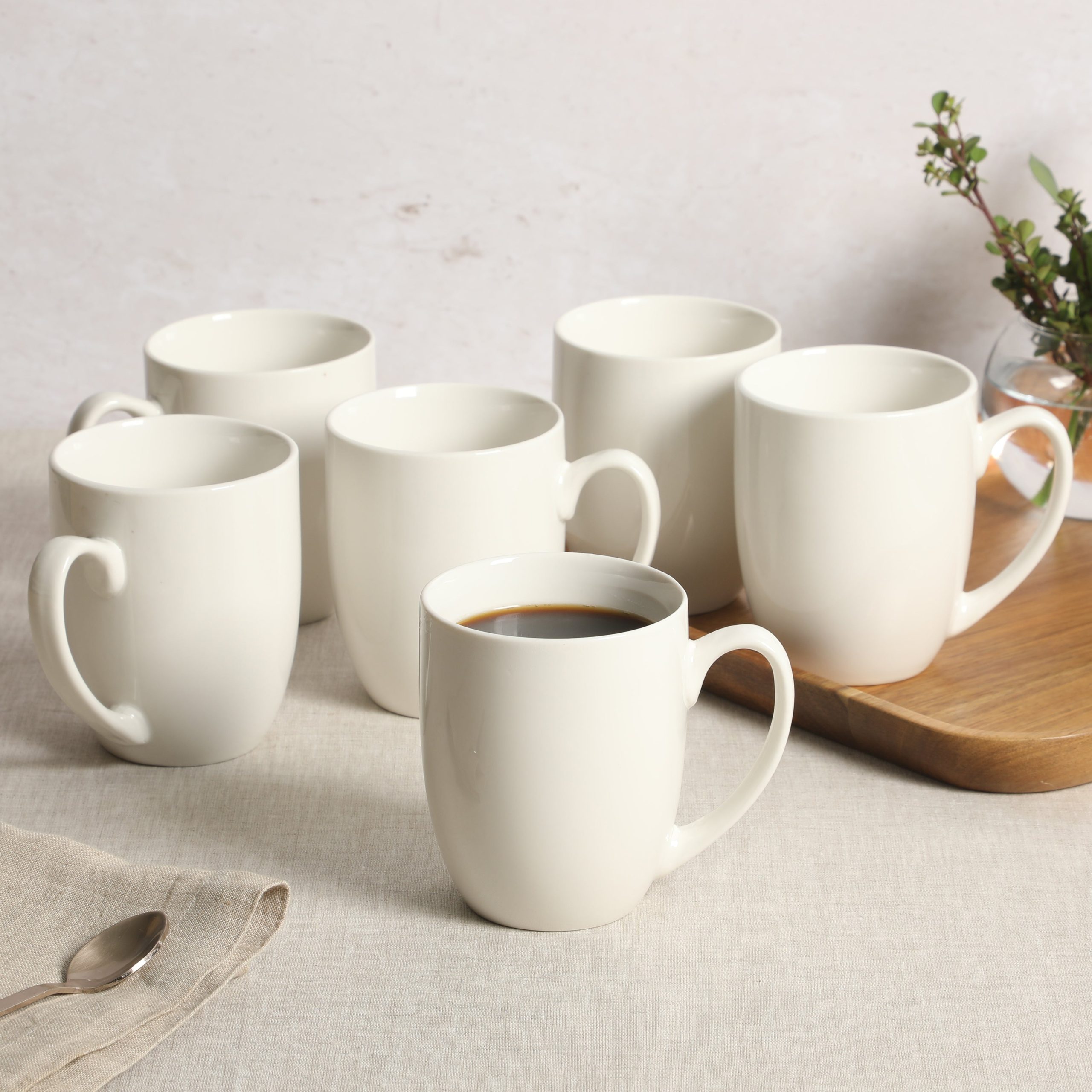 Gibson Home Great Essentials 16 Ounce Porcelain Coffee Mugs - Set of 6 - Cups for Latte, Hot Tea, Cappuccino, Mocha, Espresso, Cocoa - Image 3