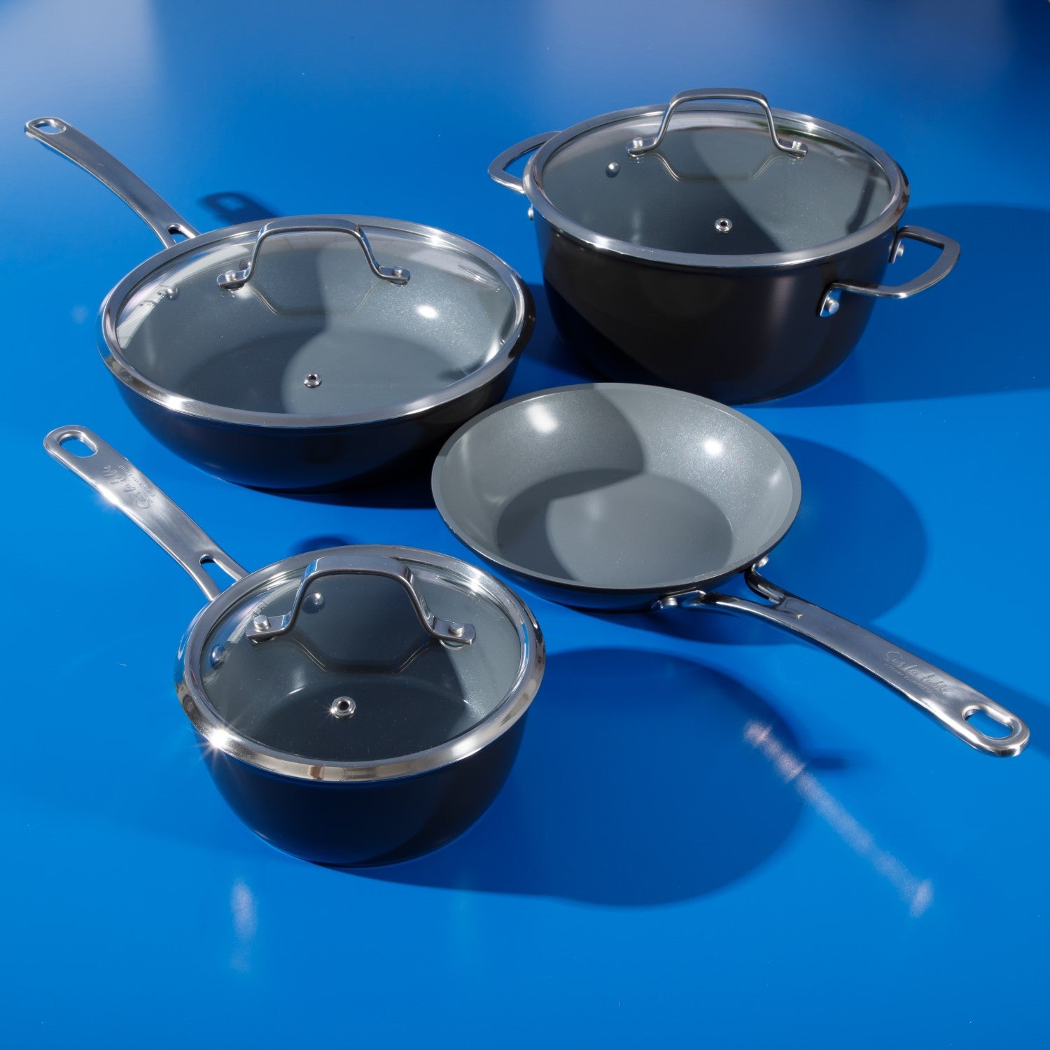 Sur La Table Kitchen Essentials 10-Piece PFA Free Titanium Ceramic Nonstick Interior Forged Aluminum Cookware Pots and Pans Set - Induction Compatible - Image 9