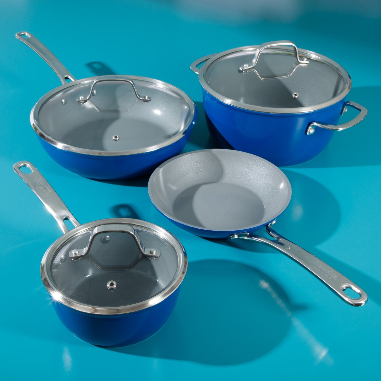Sur La Table Kitchen Essentials 10-Piece PFA Free Titanium Ceramic Nonstick Interior Forged Aluminum Cookware Pots and Pans Set - Induction Compatible - Image 3