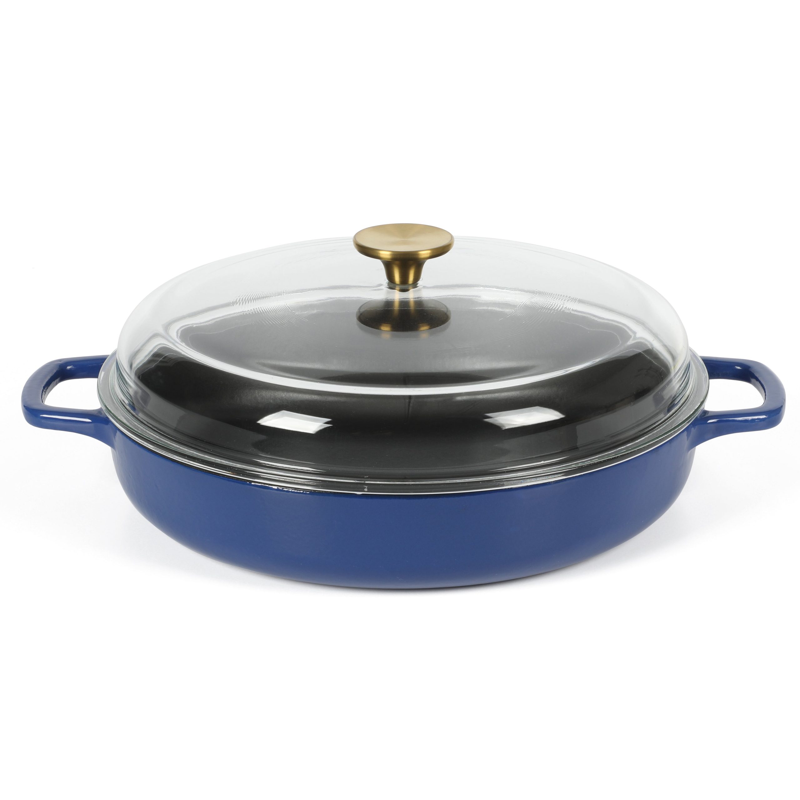 Sur La Table Kitchen Essentials 3.75-Quart Enameled Cast Iron All-In-One Multi-Purpose Non-Toxic Nonstick Braiser Pan w/ Borosilicate Glass Lid - Image 2