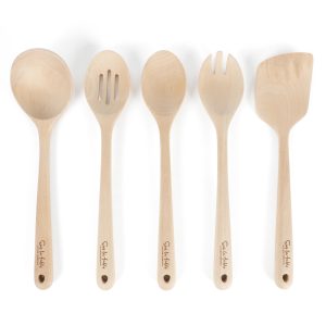 Sur La Table Kitchen Essentials 5-Piece Beech Wood Kitchen Tools Set