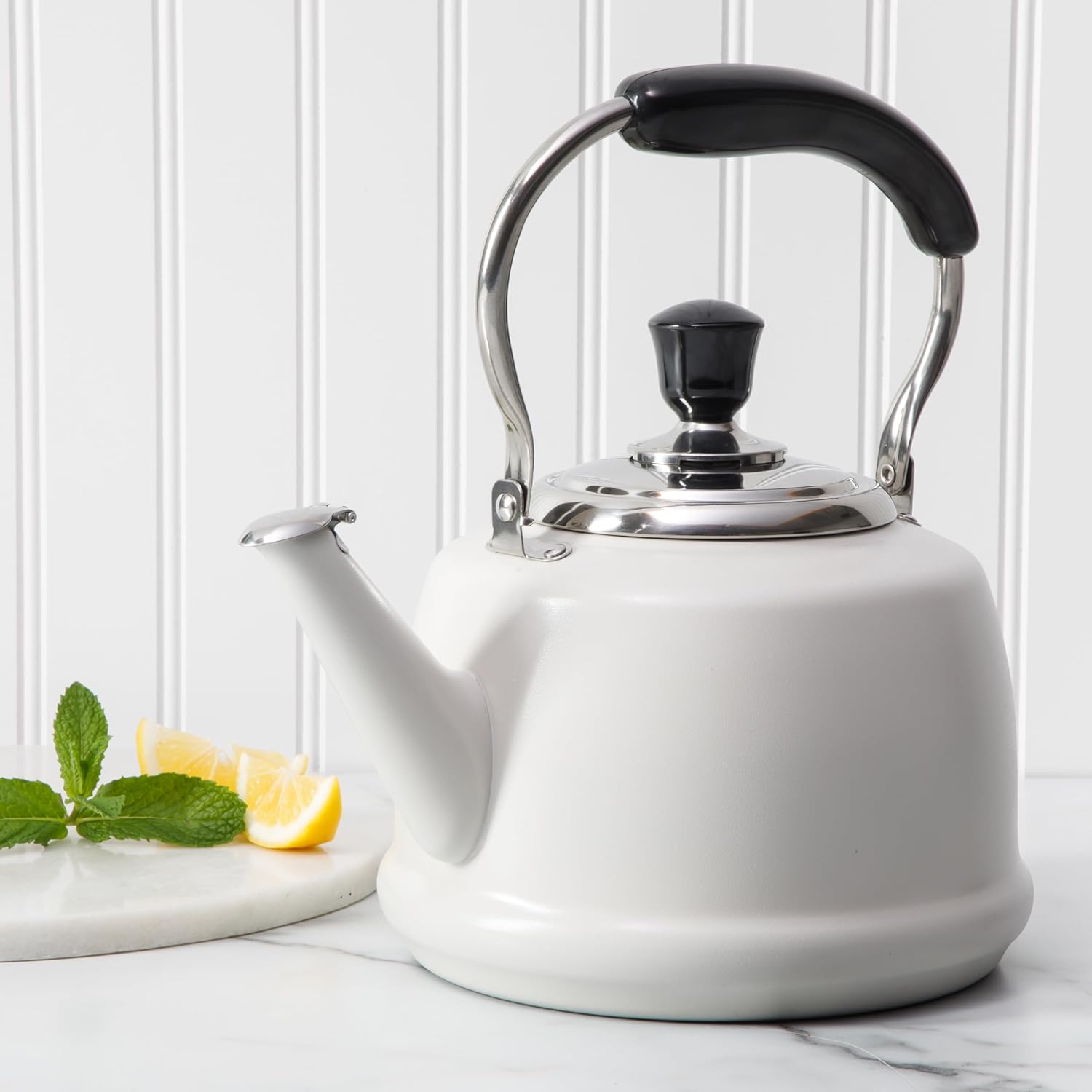 Martha Stewart Kingstree Large 2 Qt Heavy Gauge Stainless Steel Whistling Tea Kettle - Image 2