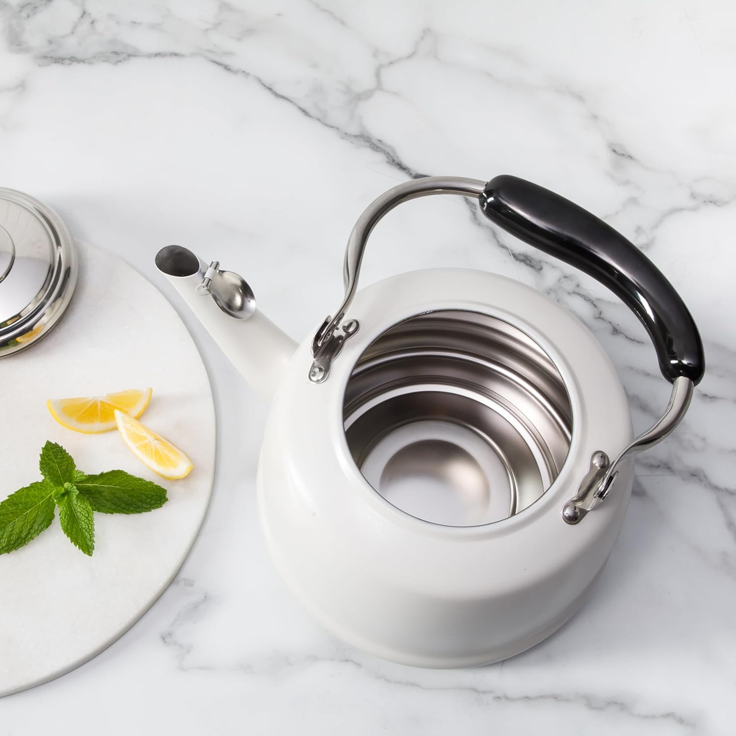 Martha Stewart Kingstree Large 2 Qt Heavy Gauge Stainless Steel Whistling Tea Kettle - Image 4