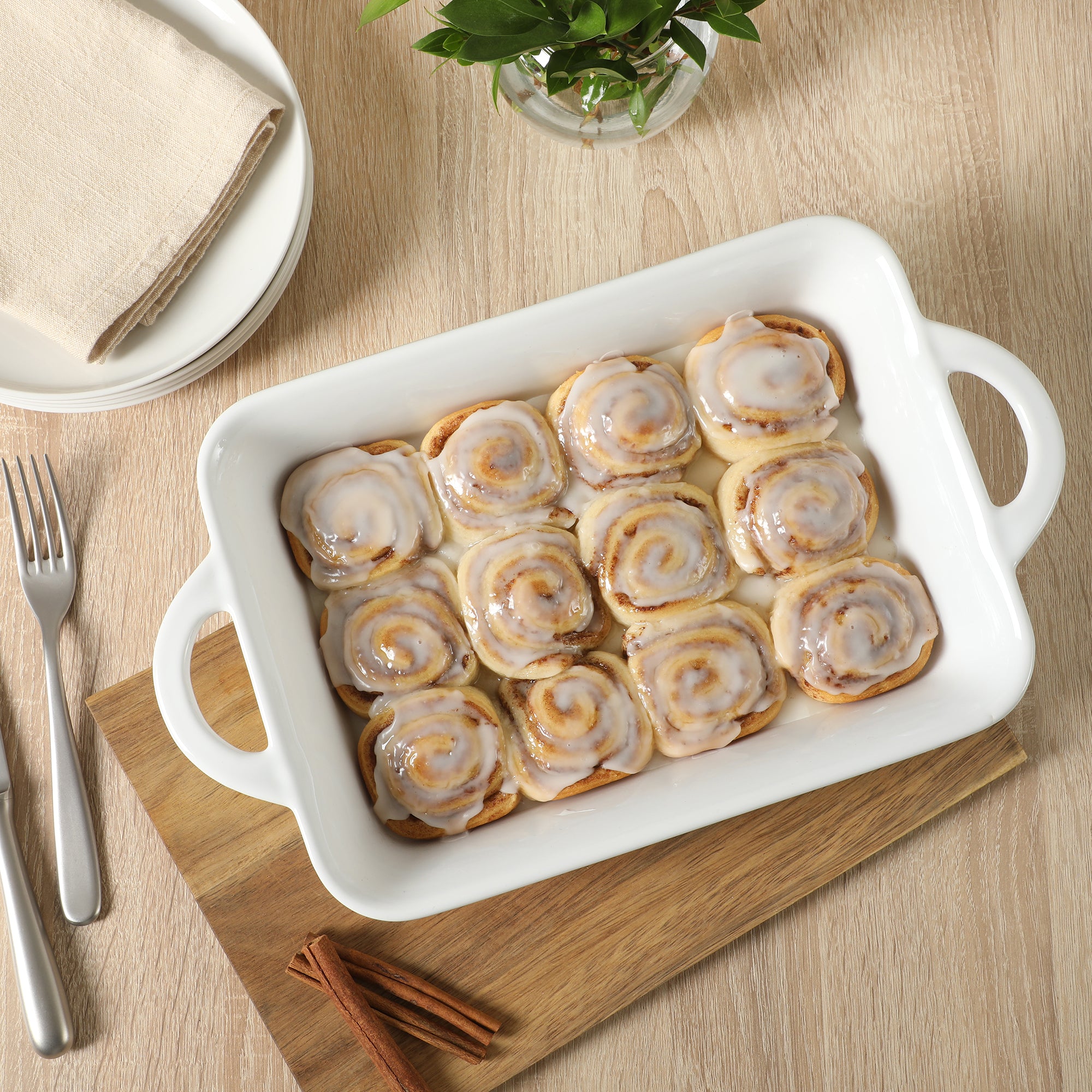 Gibson Home Gracious Dining 2.5-Quart White Stoneware Baking Dish with Handles – 14.6 x 8.5-Inch Rectangular Oven Safe Casserole & Roasting Baker - Image 5