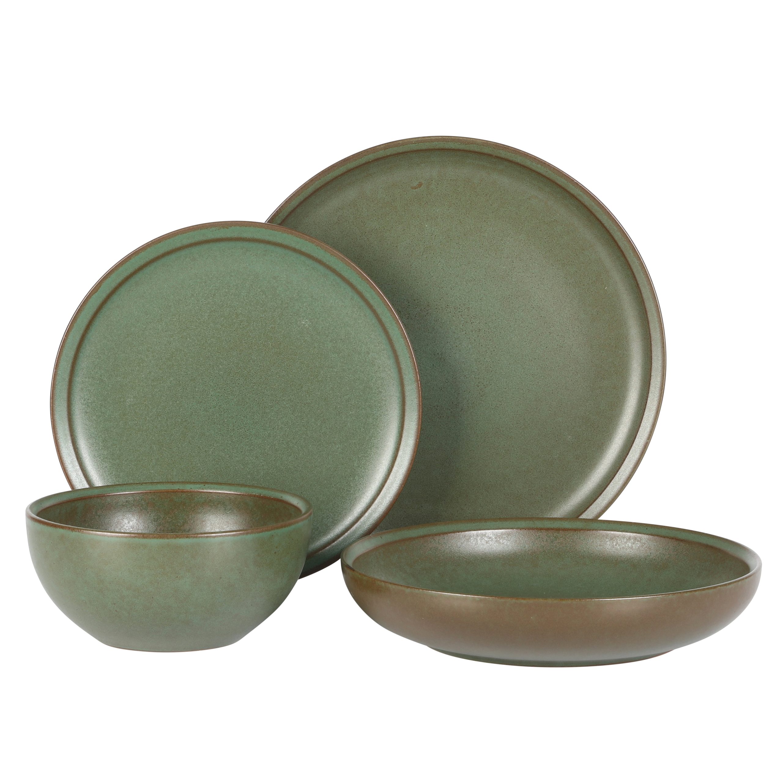 Gibson Elite Beckett Stoneware Matte Reactive Glaze 16 Piece (Service for 4) Plates and Bowls Dinnerware Set - Image 6