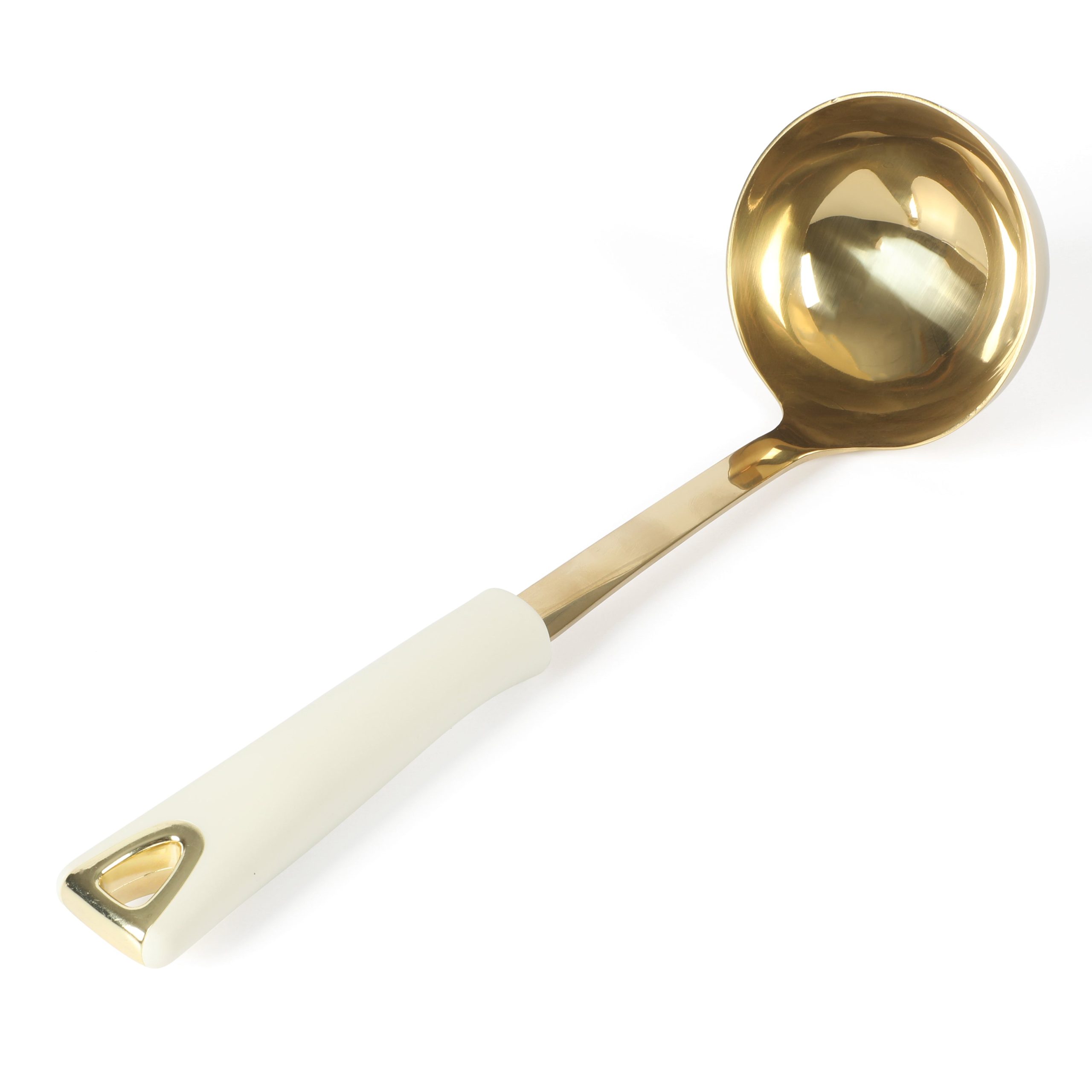 Martha Stewart Lockton 5-Piece Stainless Steel & Nylon Kitchen Tool Set - Linen w/ Gold - Image 4