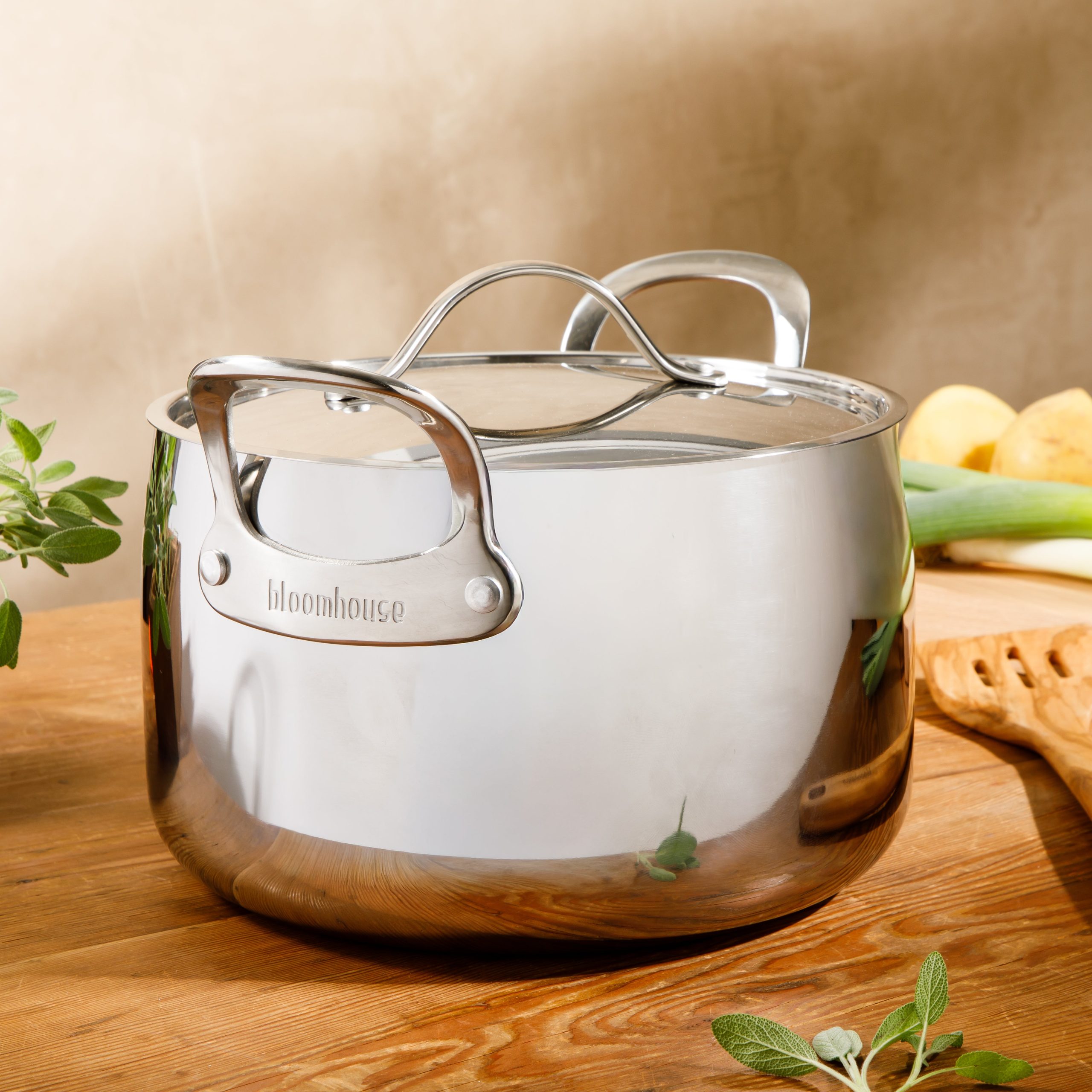 Bloomhouse 8 Quart Tri-Ply Stainless Steel Stock Pot with Lid – Dutch Oven, Oven Safe, Dishwasher Safe - Image 4
