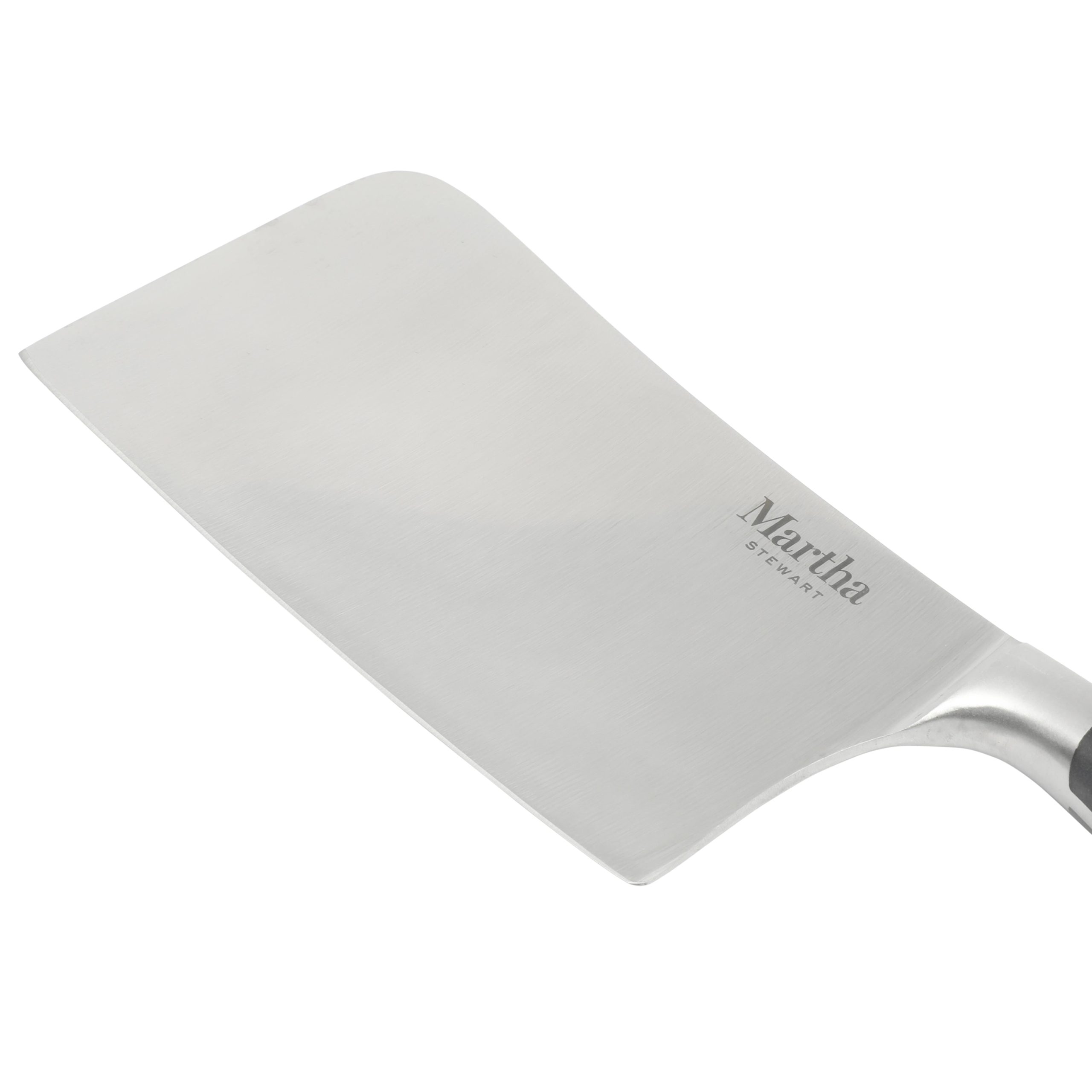 Martha Stewart Carverton 6" Cleaver Knife, High Carbon Stainless Steel Kitchen Knive W/ Black Triple Rivet Handle - Image 3