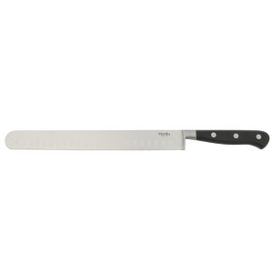 Martha Stewart Carverton 10" Hollow Edge Slicer Knife, High Carbon Stainless Steel Kitchen Knive  W/ Black Triple Rivet Handle