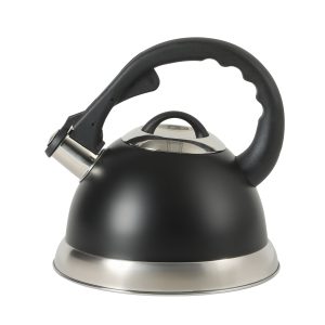 Mr. Coffee Clarefield 2.4 Quart Whistling Tea Kettle – Stovetop Water Kettle with Lid, Heat-Resistant Nylon Handle and Knob, Stainless Steel Trim