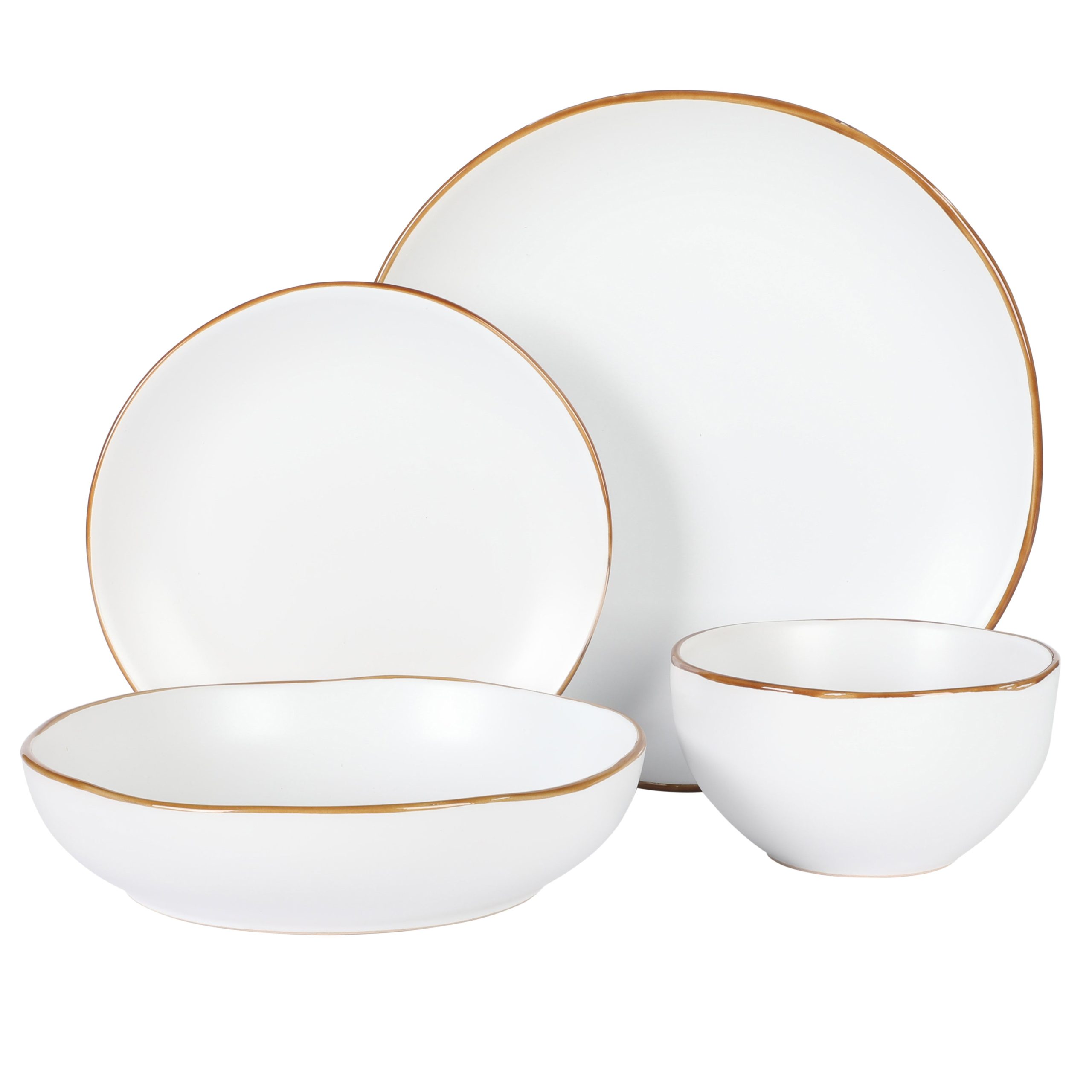 Gibson Home Hazeltine 16 Piece Plates and Bowls Dishes Stoneware Ceramic Dinnerware Set - Image 2