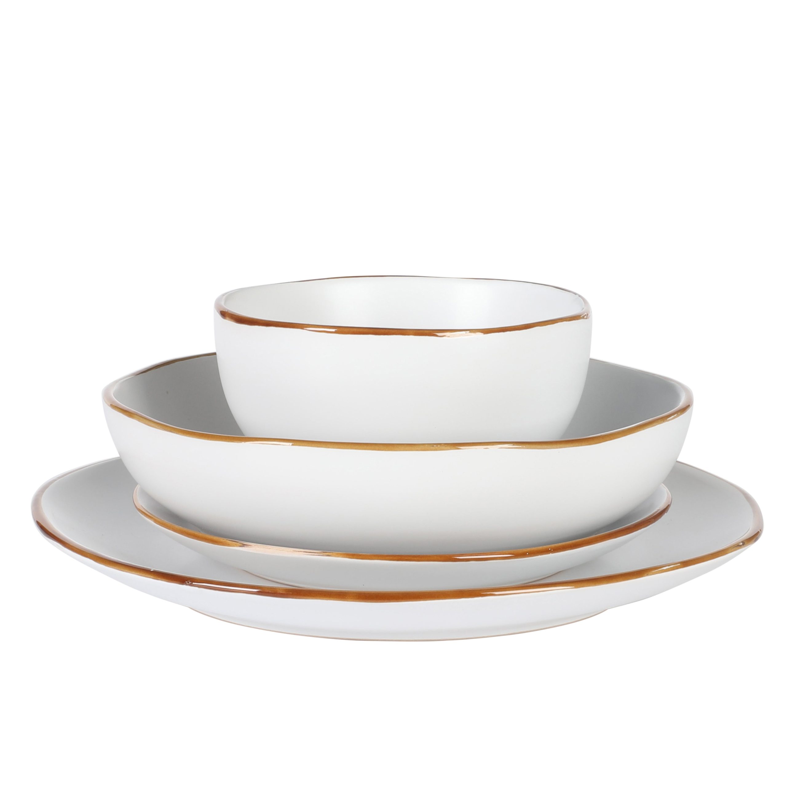Gibson Home Hazeltine 16 Piece Plates and Bowls Dishes Stoneware Ceramic Dinnerware Set - Image 8