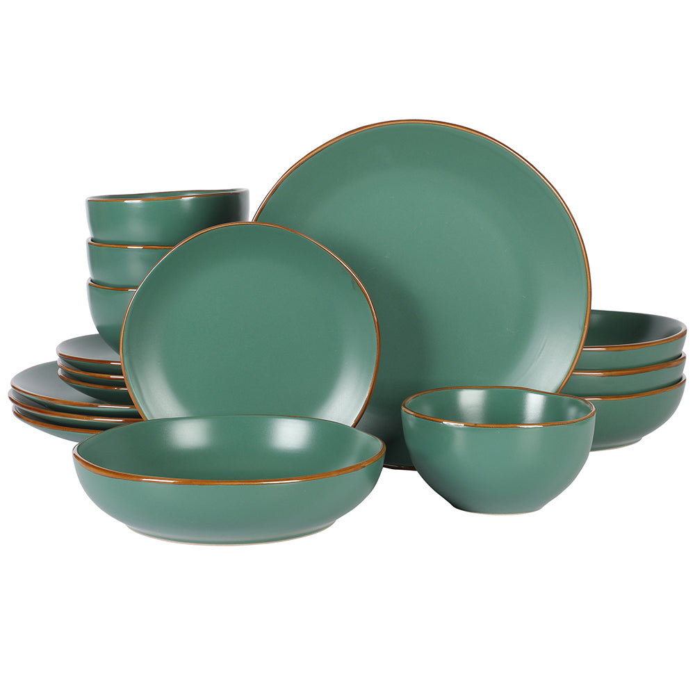 Gibson Home Hazeltine 16 Piece Plates and Bowls Dishes Stoneware Ceramic Dinnerware Set - Image 10