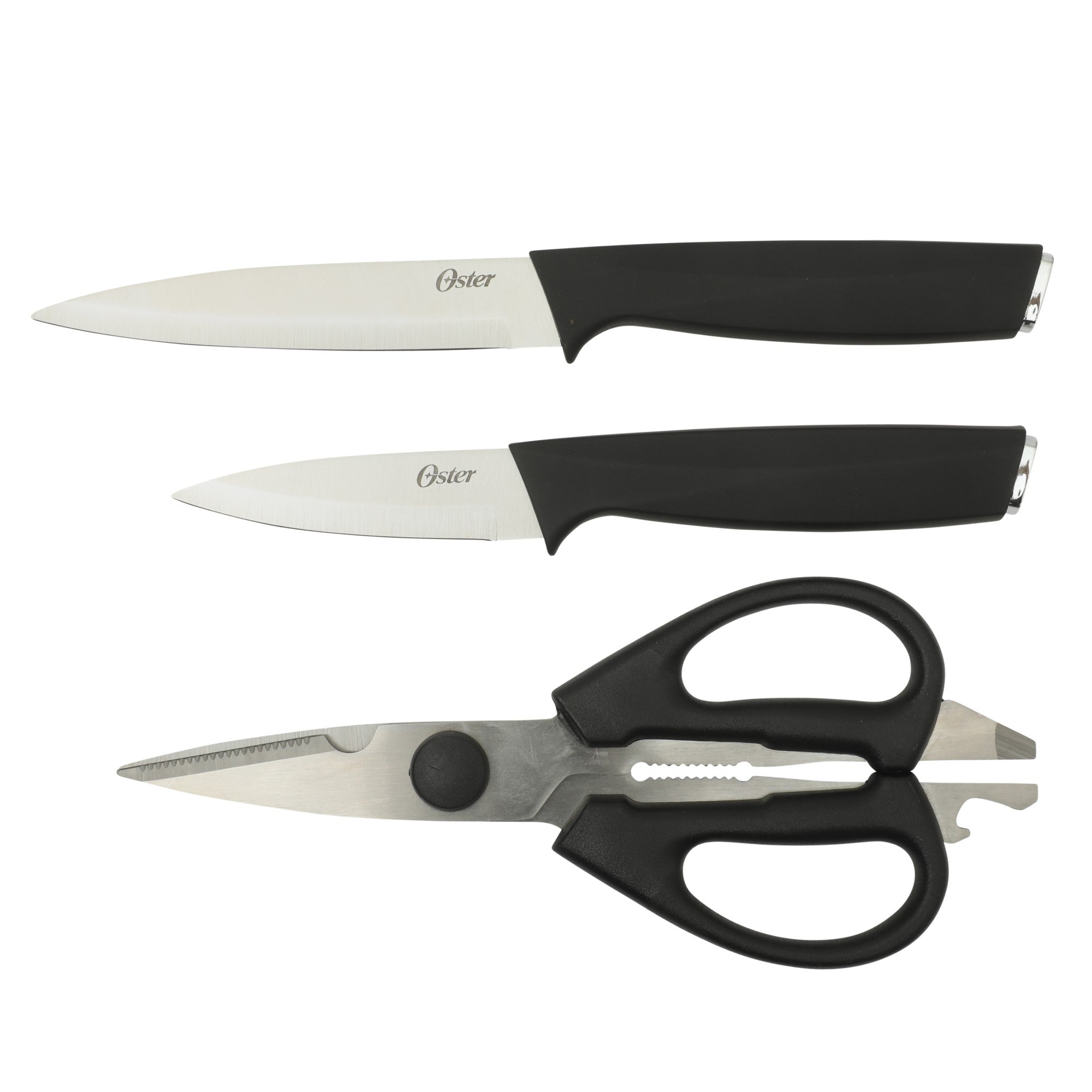 Oster Brixen 13 Piece High Carbon Stainless Steel Kitchen Cutlery Knife Block Set W/ Black Wood Block - Image 4