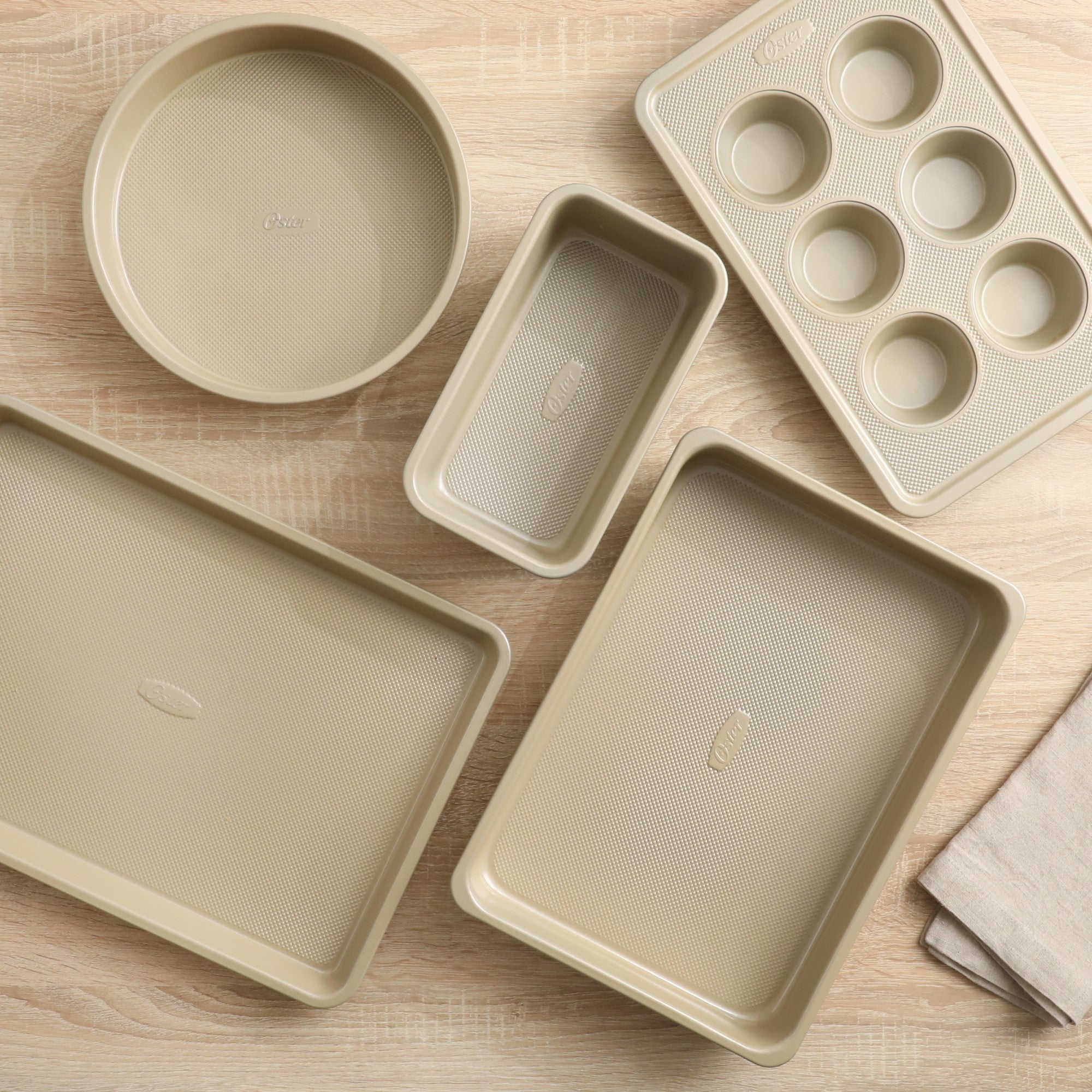 Oster Verlice 5 Piece Carbon Steel Baking Pans Bakeware Set W/ Premium PFA Free Nonstick - Champagne Gold - Image 13