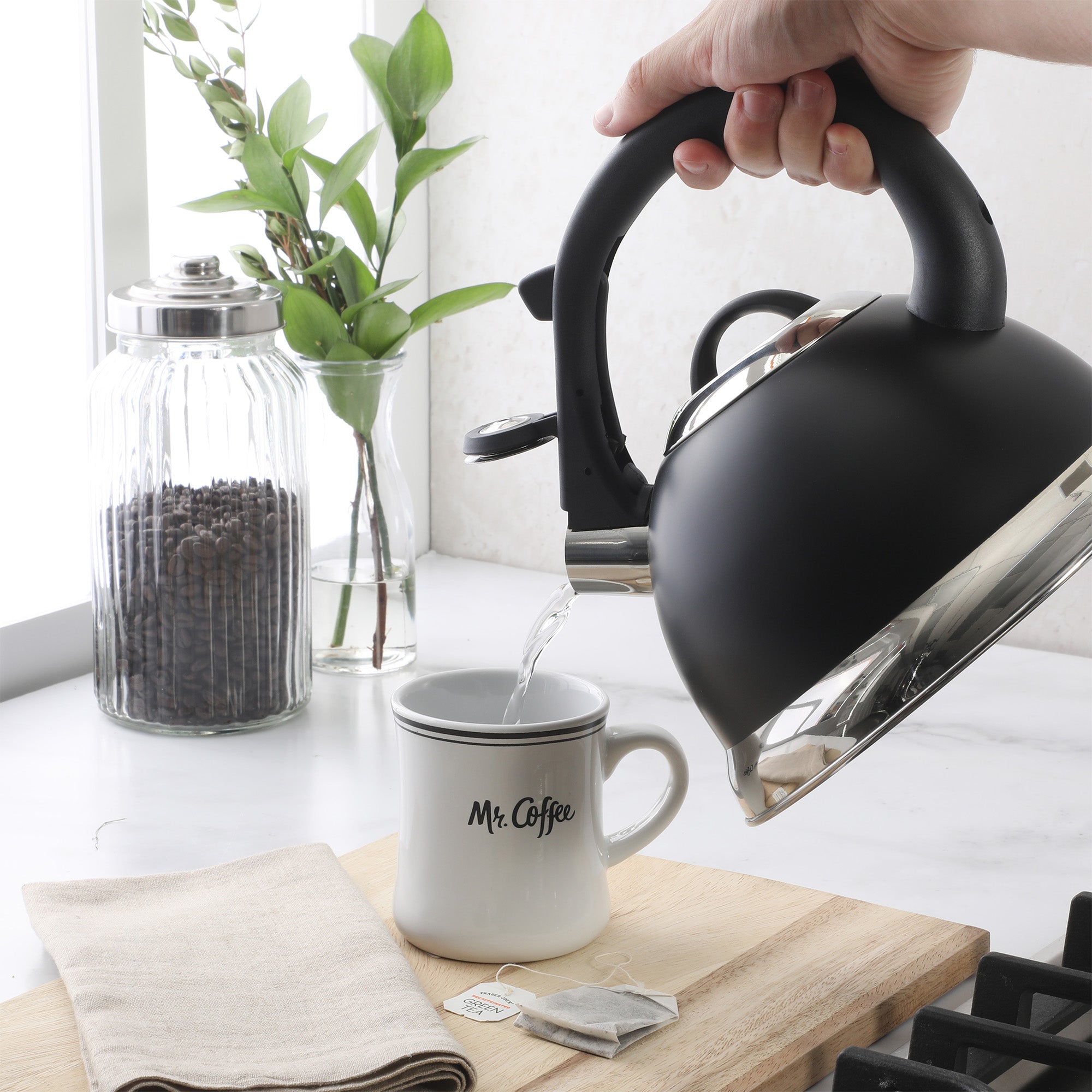 Mr. Coffee Clarefield 2.4 Quart Whistling Tea Kettle – Stovetop Water Kettle with Lid, Heat-Resistant Nylon Handle and Knob, Stainless Steel Trim - Image 6
