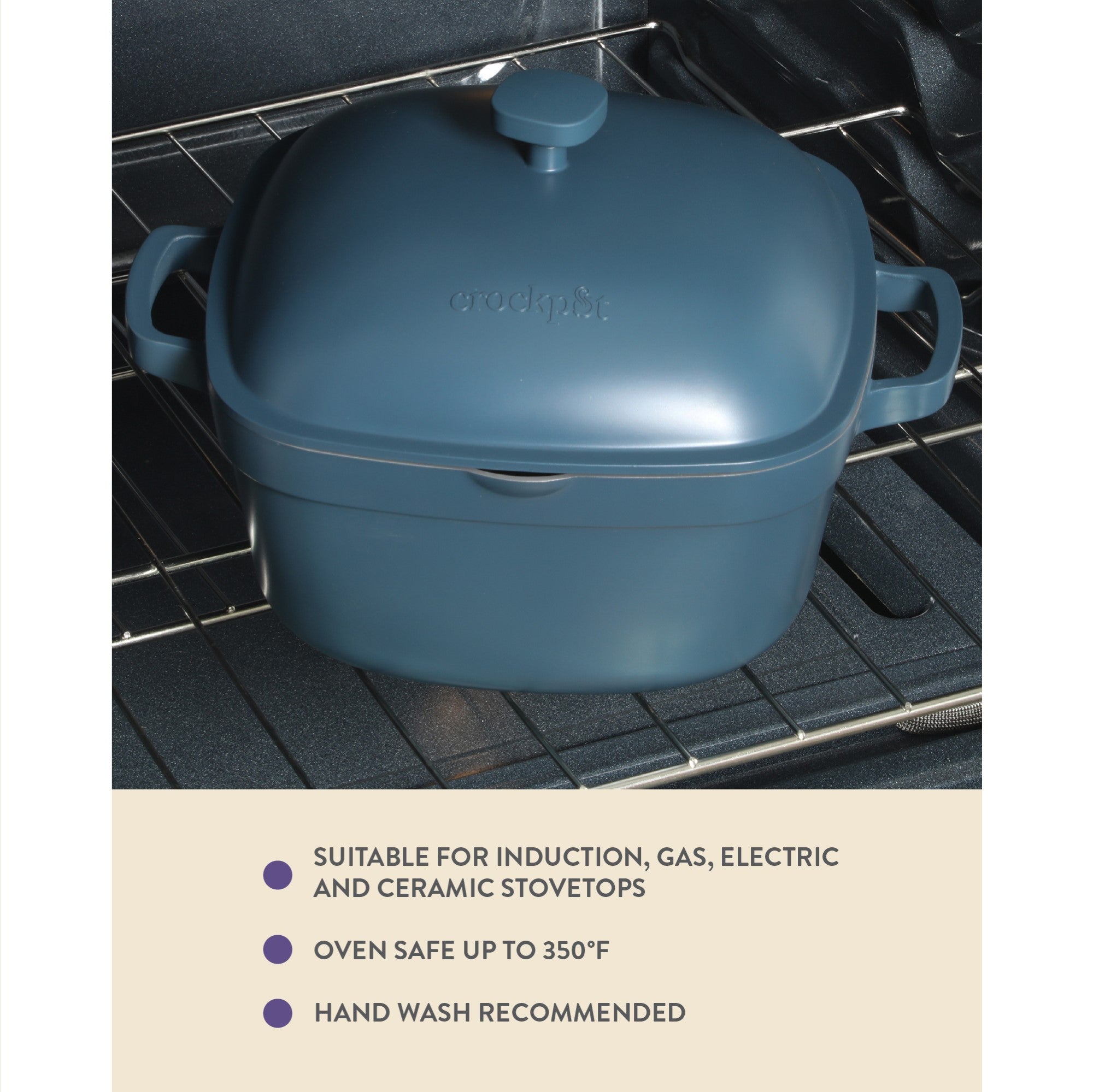 Crock-Pot Northvale Cast Aluminum Lightweight Durable 5.2 Quart Heavy Duty Dutch Oven Pot With Lid, Oven Safe, Dual Handles - Image 4