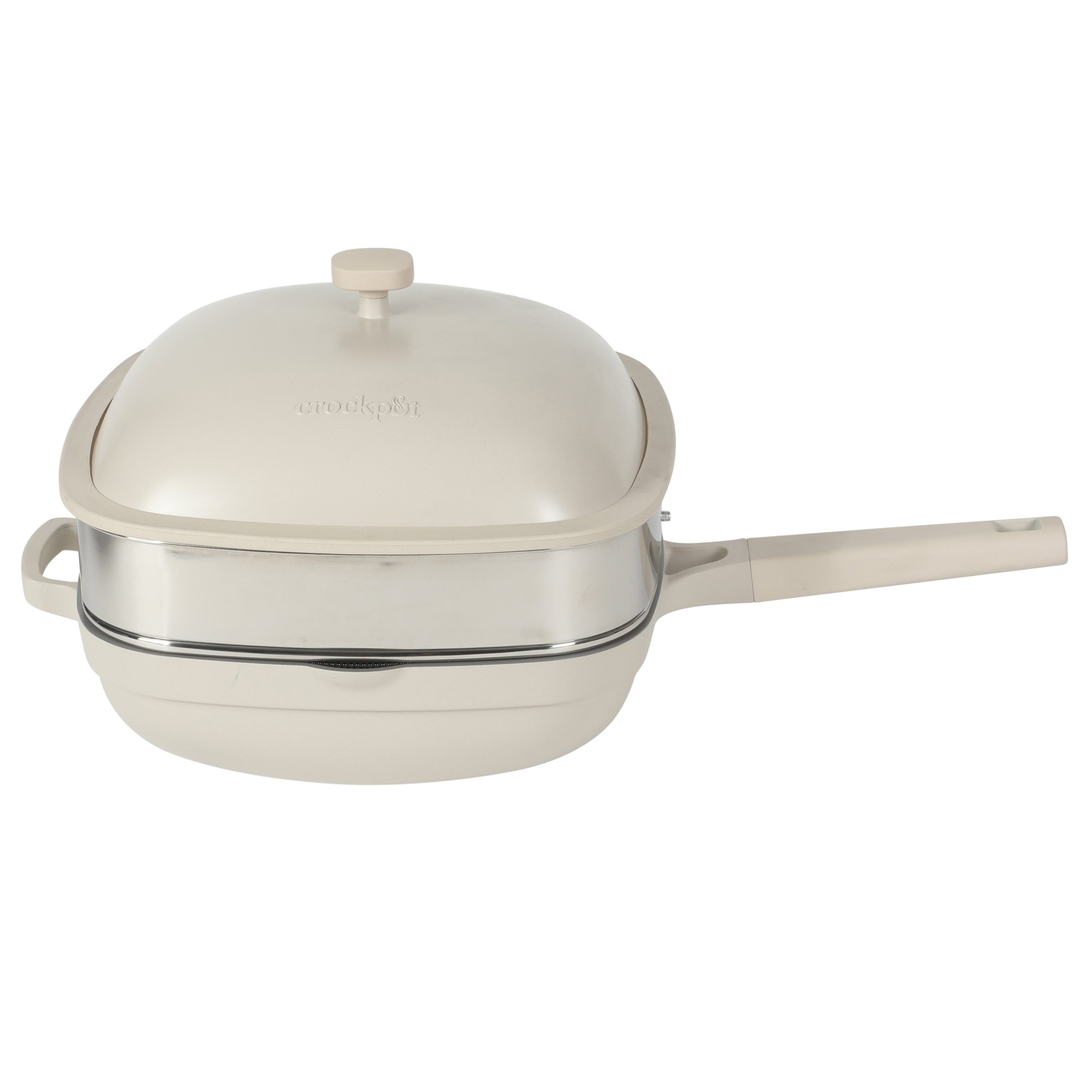 Crock Pot Northvale 5.3 Quart Ceramic Nonstick Sauté Pan with Steamer Basket & Lid, Cast Aluminum Pan with Induction Base and Soft-Touch Handle - Image 12