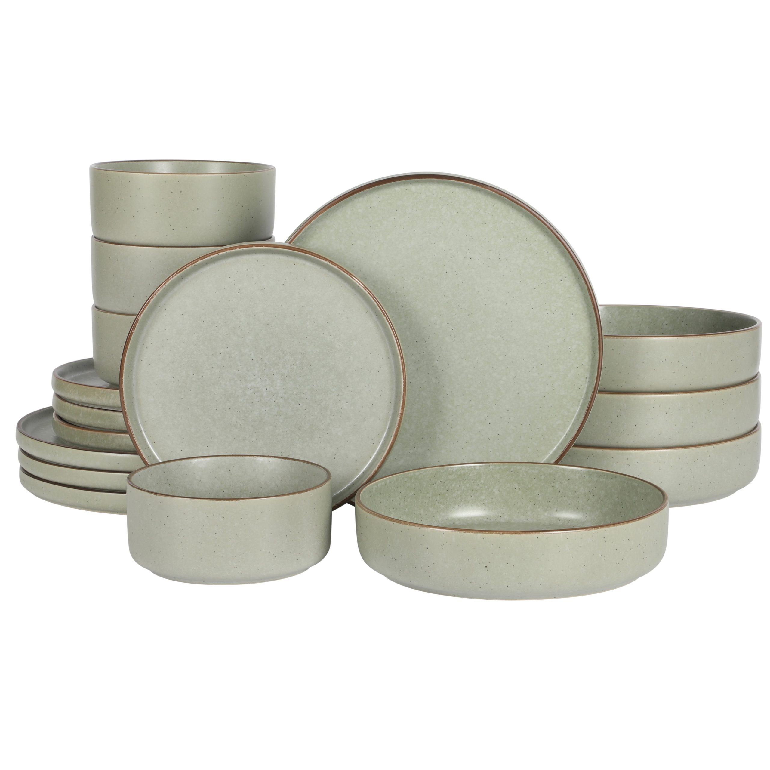 Gibson Elite Gelston Stoneware Matte Reactive Glaze 16 Piece (Service for 4) Plates and Bowl Dinnerware Set - Image 5