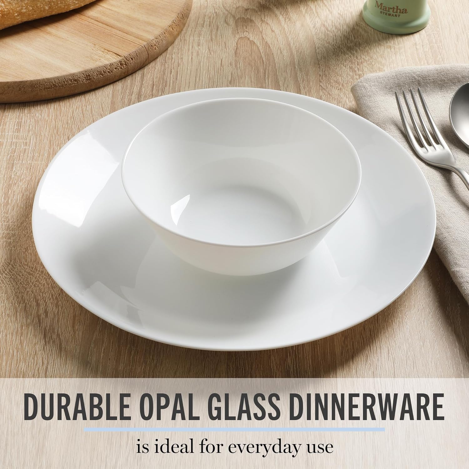 Martha Stewart Opalton 6 Piece 10 Inch Chip and Break Resistant Dinner Plates - Image 2