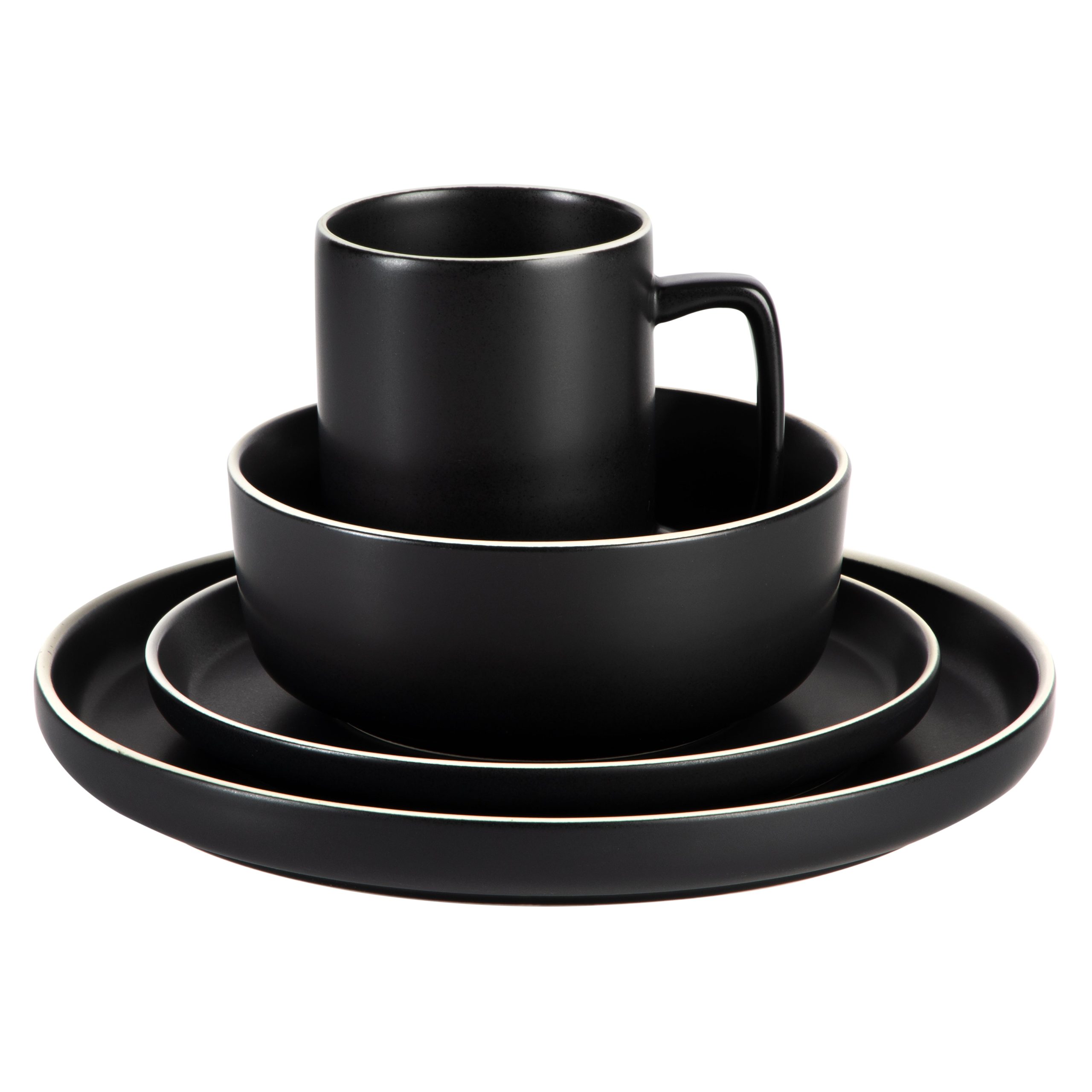 Gibson Home Zuma Nuevo 32 Piece Plates, Bowls, and Mug (Service for 8) Dinnerware Set - Black - Image 7