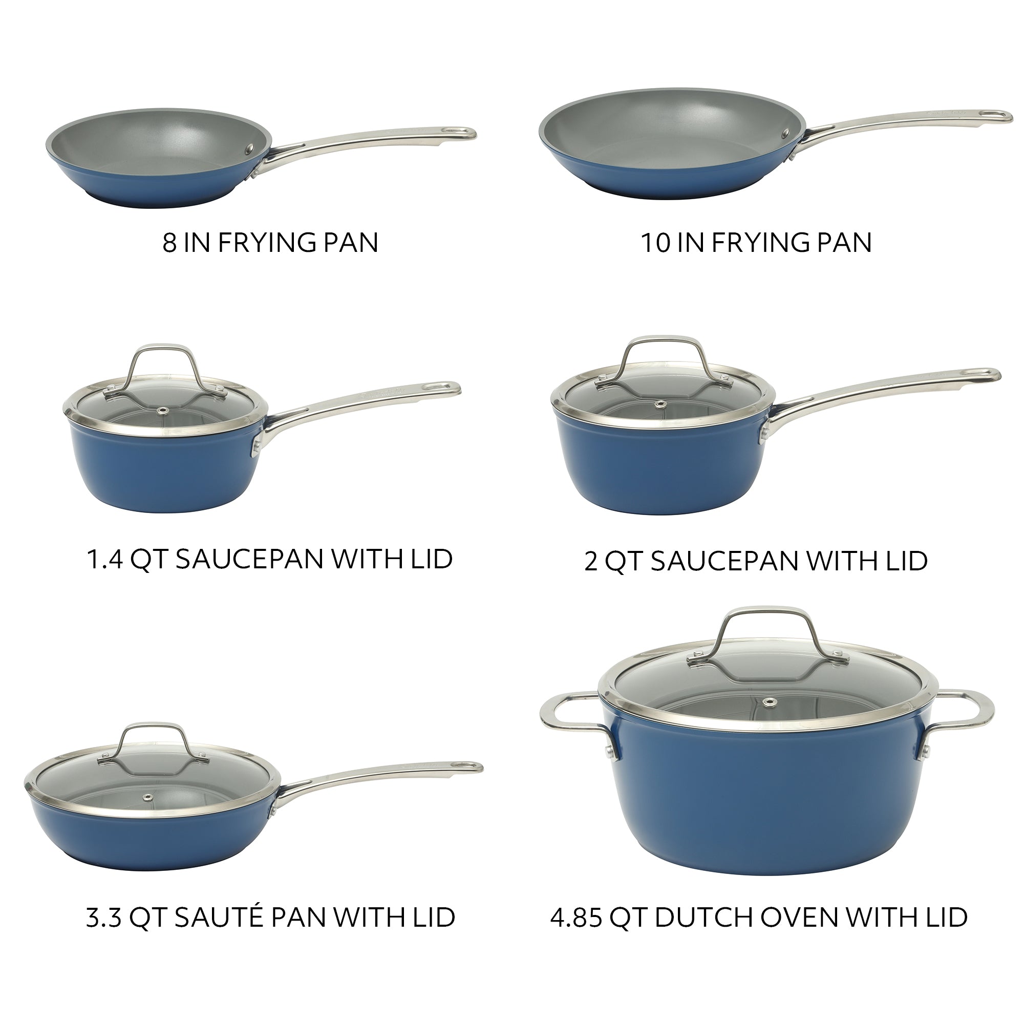 Sur La Table Kitchen Essentials Cool Commune Hard Anodized 10 Piece PFA Free Ceramic Non stick Interior Forged Durable Aluminum Pots and Pans Cookware Set - Image 8