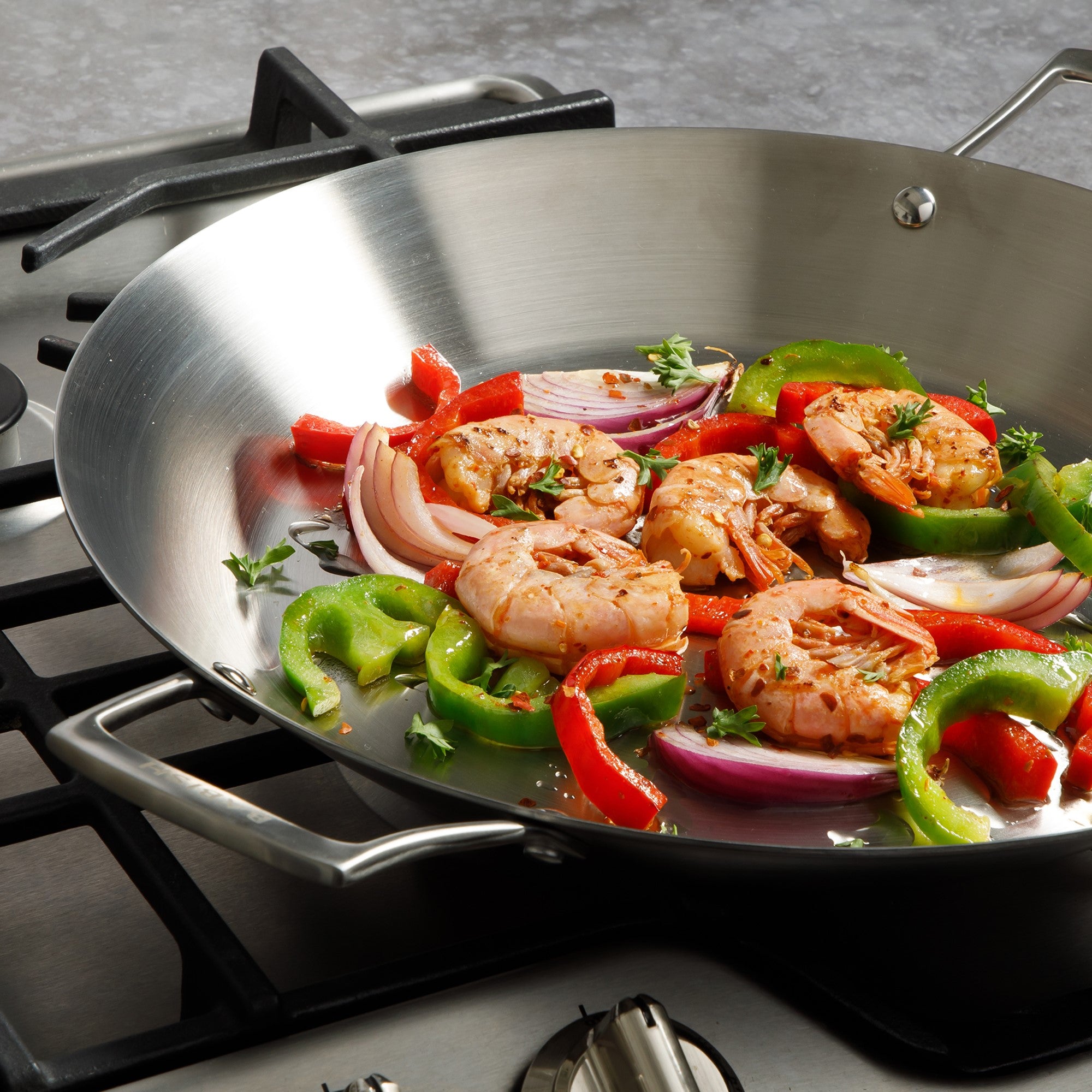 Babish 13 Inch Tri-Ply Stainless Steel Paella Pan, Large Skillet, Griddle, Frying Pan - Induction Safe - Image 10