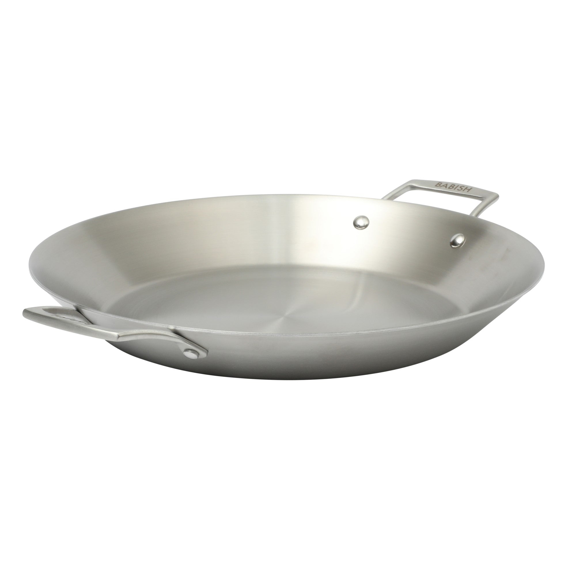 Babish 13 Inch Tri-Ply Stainless Steel Paella Pan, Large Skillet, Griddle, Frying Pan - Induction Safe - Image 2