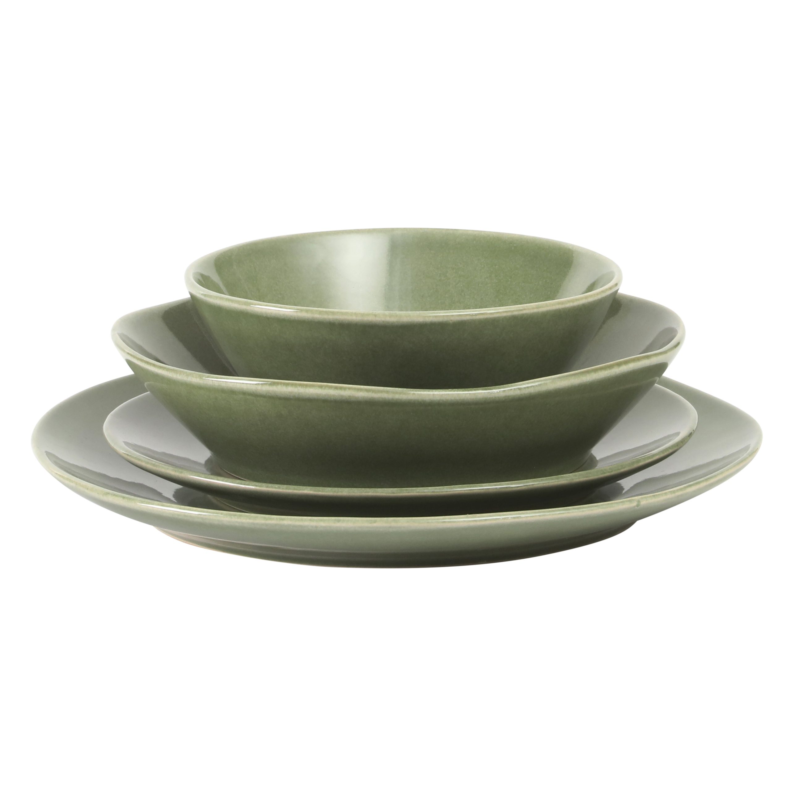 Bloomhouse Montecito Breeze 16 Piece (Service for 4) Double Plates and Bowls Stoneware Reactive Glaze Dinnerware Set - Image 12