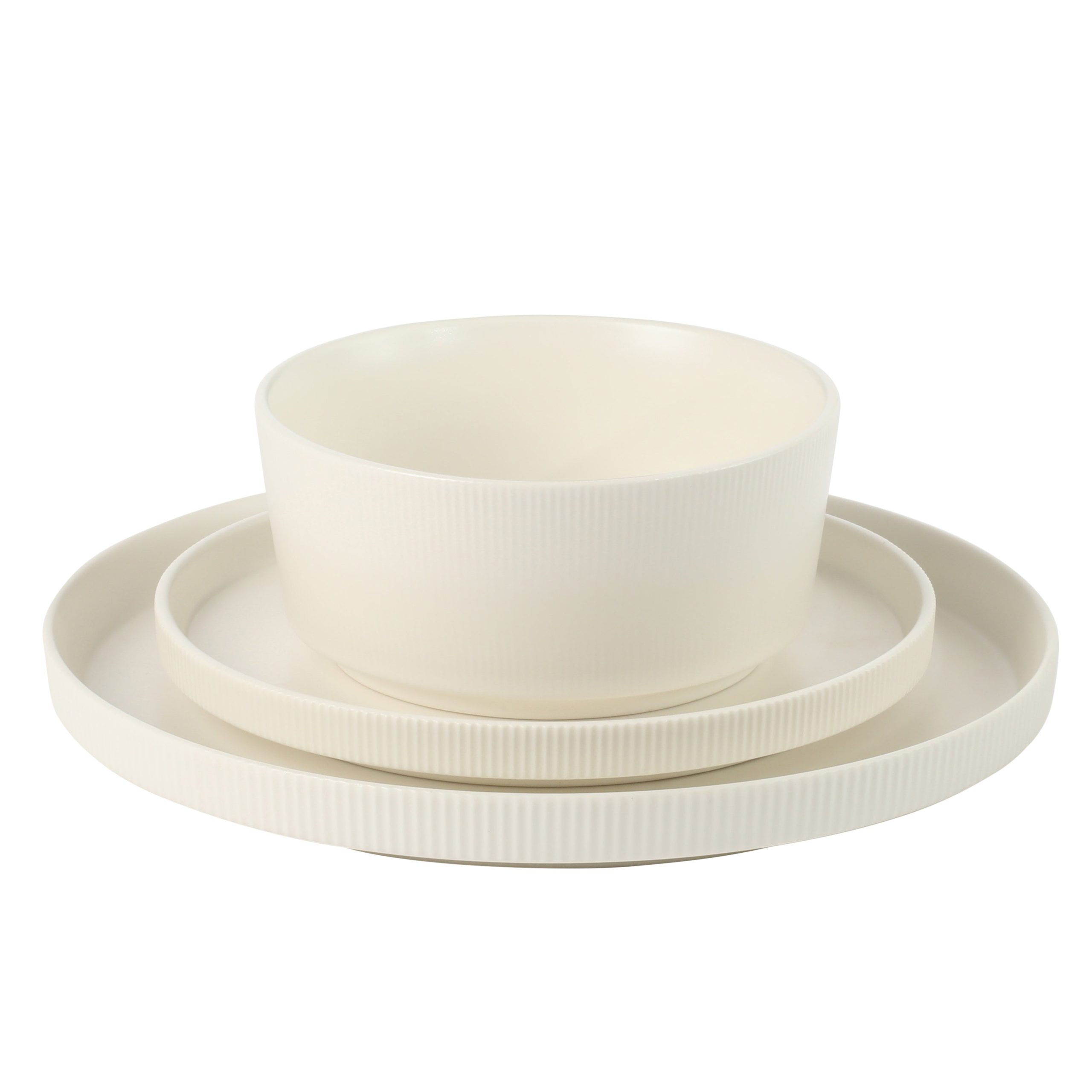 Gibson Home Dempsey Road 12-Piece Stoneware Dinnerware Set – Service for 4, Round Plates and Bowls, Durable Solid Color Modern Embossed Dish Set, Microwave & Dishwasher Safe - Image 7