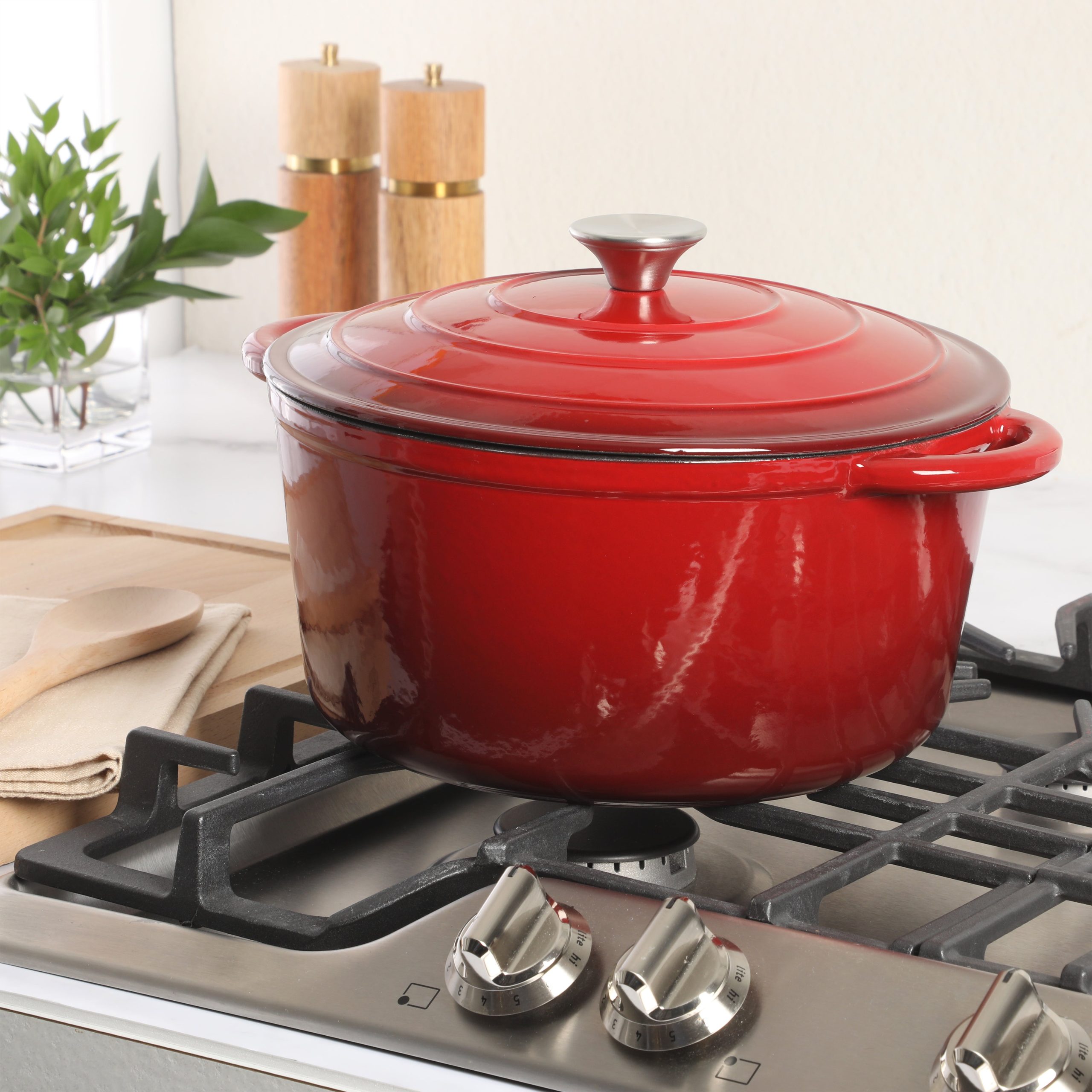 Gibson Home Addlestone 7 Quart Enameled Cast Iron Dutch Oven - Image 3