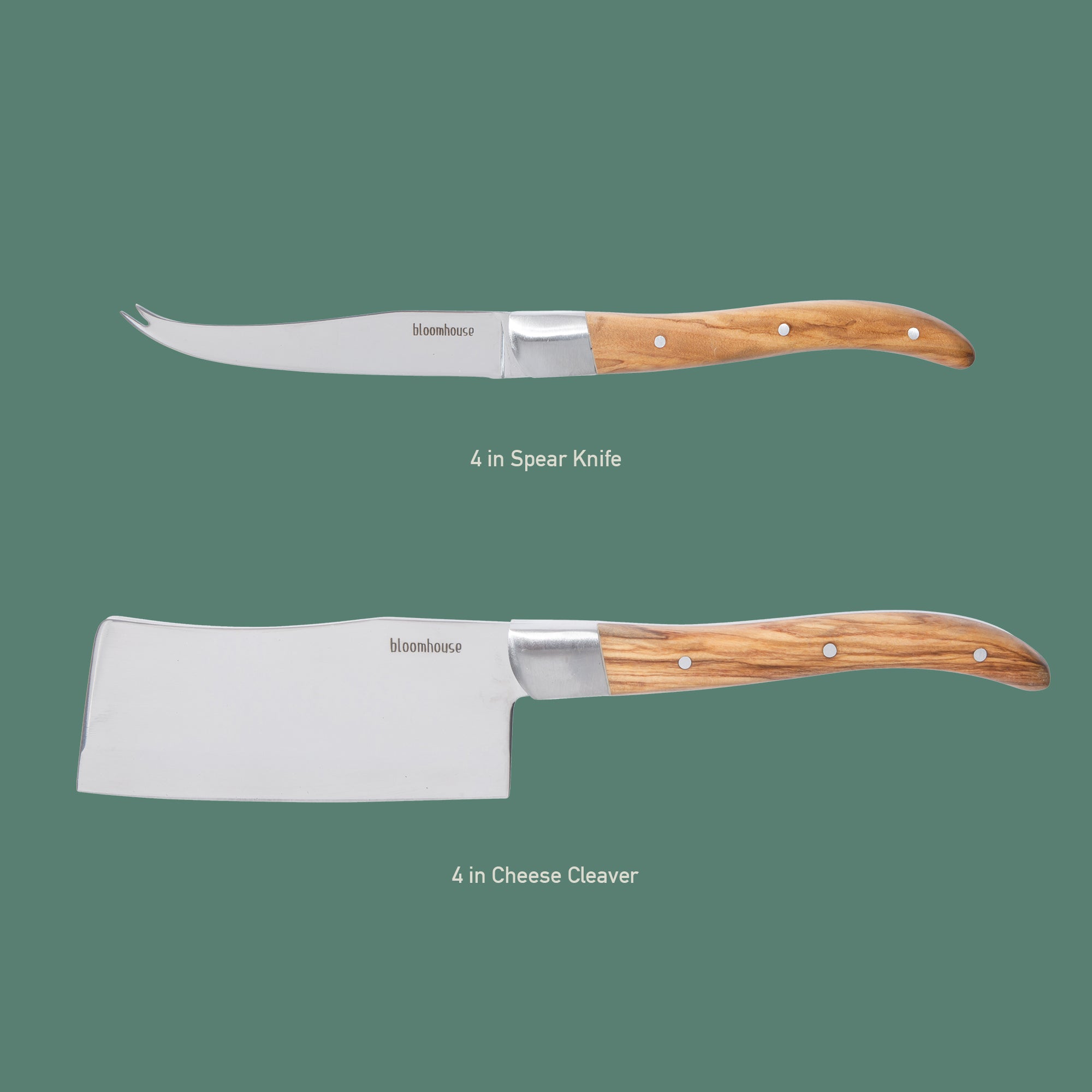 Bloomhouse 2-Piece German Steel Cheese Knife Set with Olive Wood Handles – Artisan Soft & Hard Cheese Knives for Charcuterie, Grazing Boards & Entertaining - Image 4
