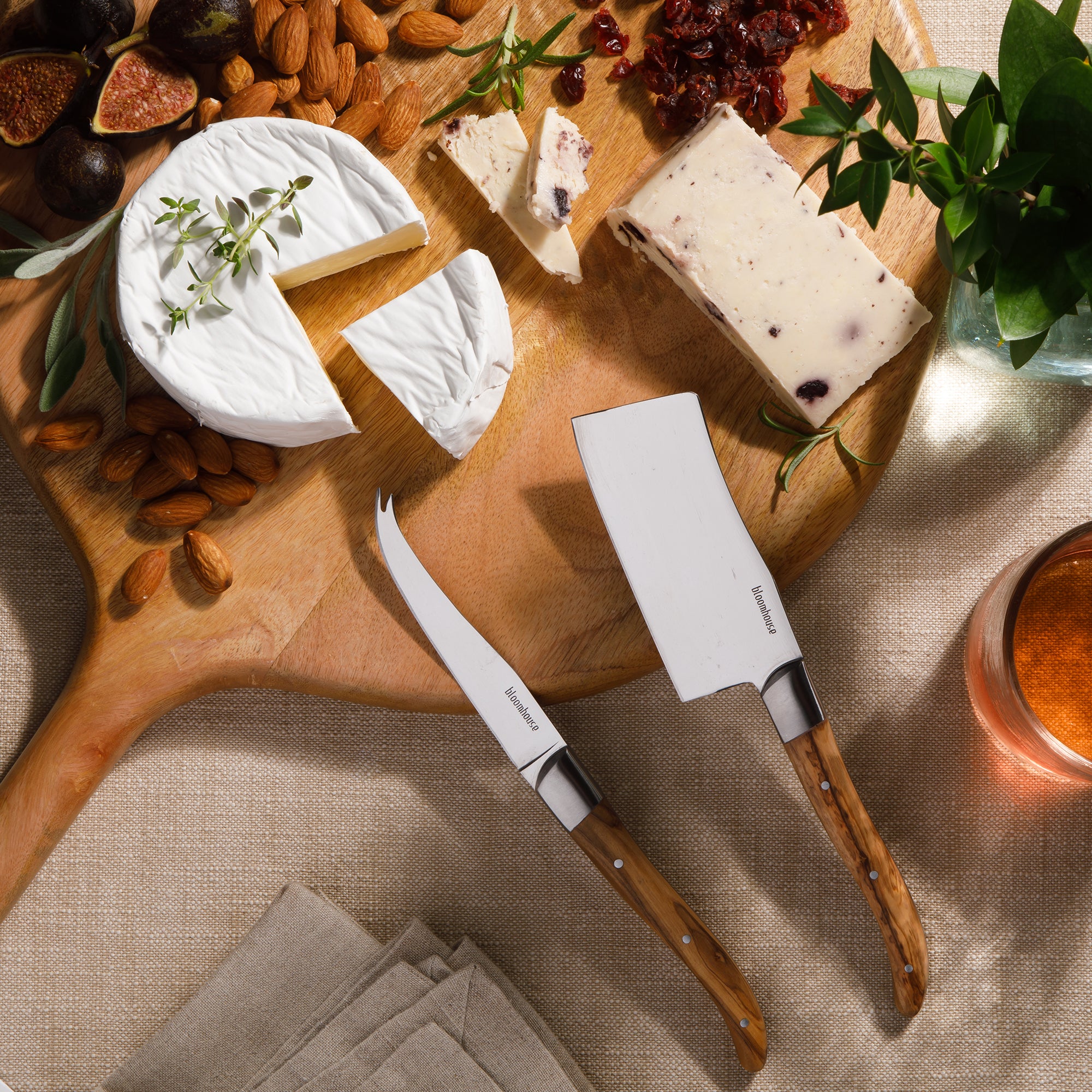 Bloomhouse 2-Piece German Steel Cheese Knife Set with Olive Wood Handles – Artisan Soft & Hard Cheese Knives for Charcuterie, Grazing Boards & Entertaining - Image 2