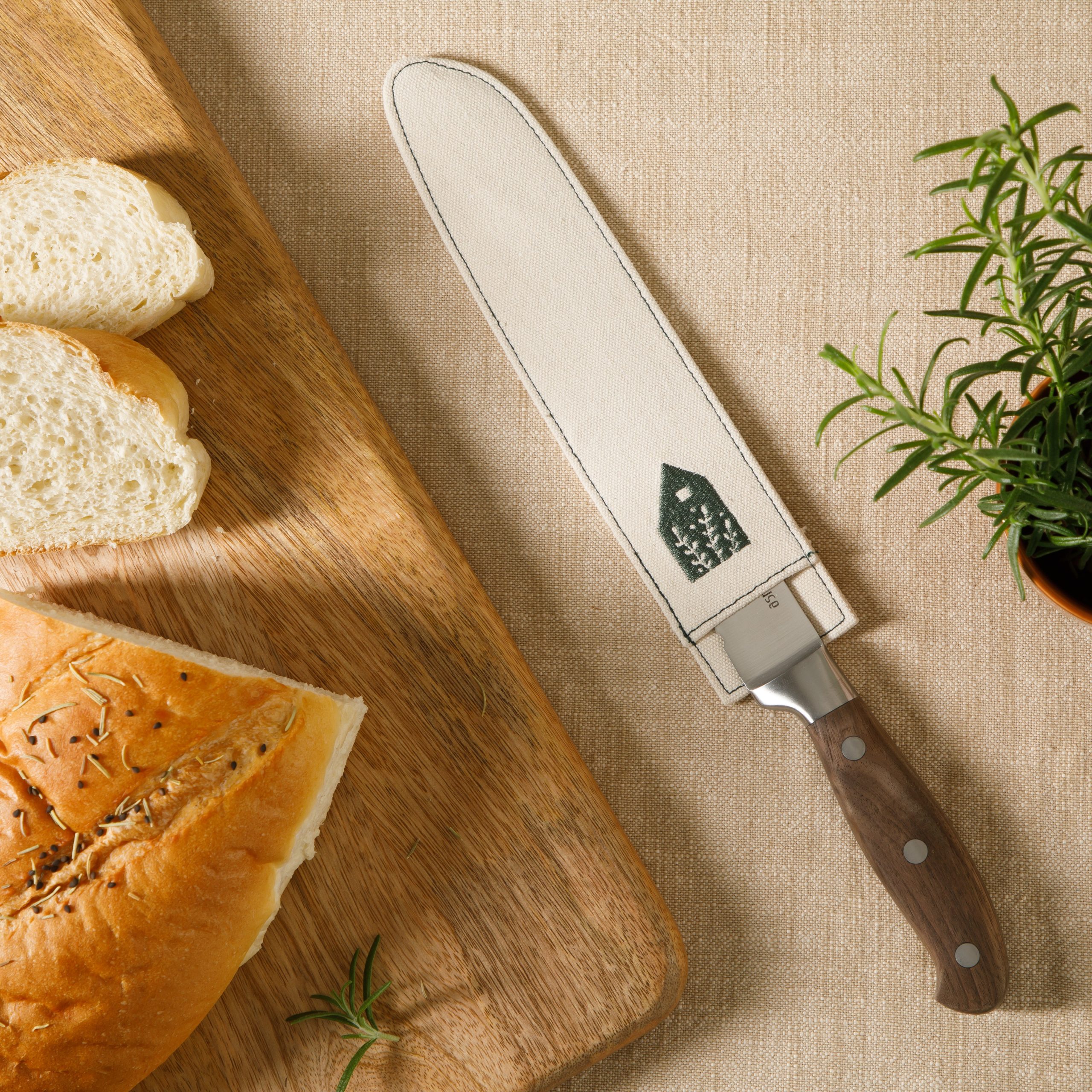 Bloomhouse 8 Inch German Steel Bread Knife W/ Walnut Wood Forged Handle - Image 3
