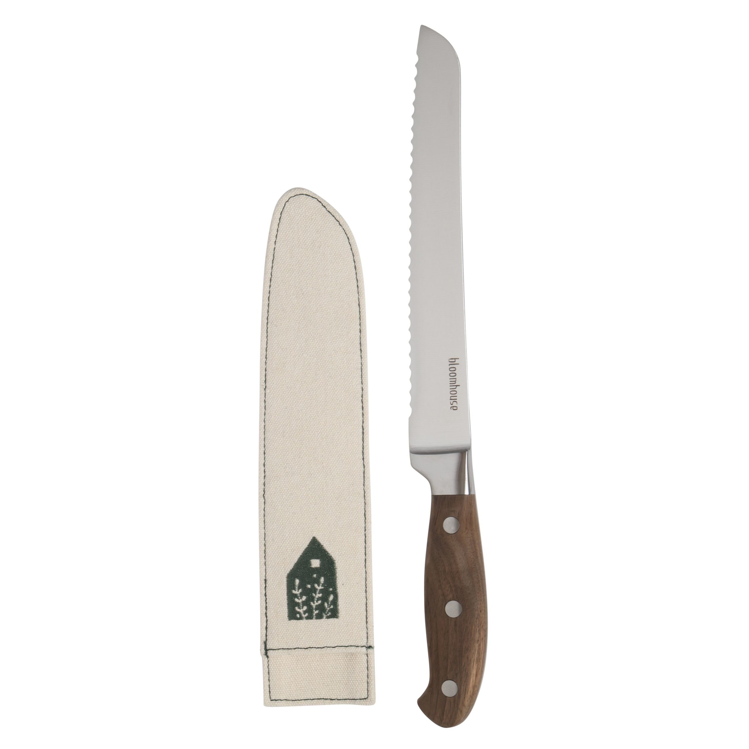 Bloomhouse 8 Inch German Steel Bread Knife W/ Walnut Wood Forged Handle - Image 4