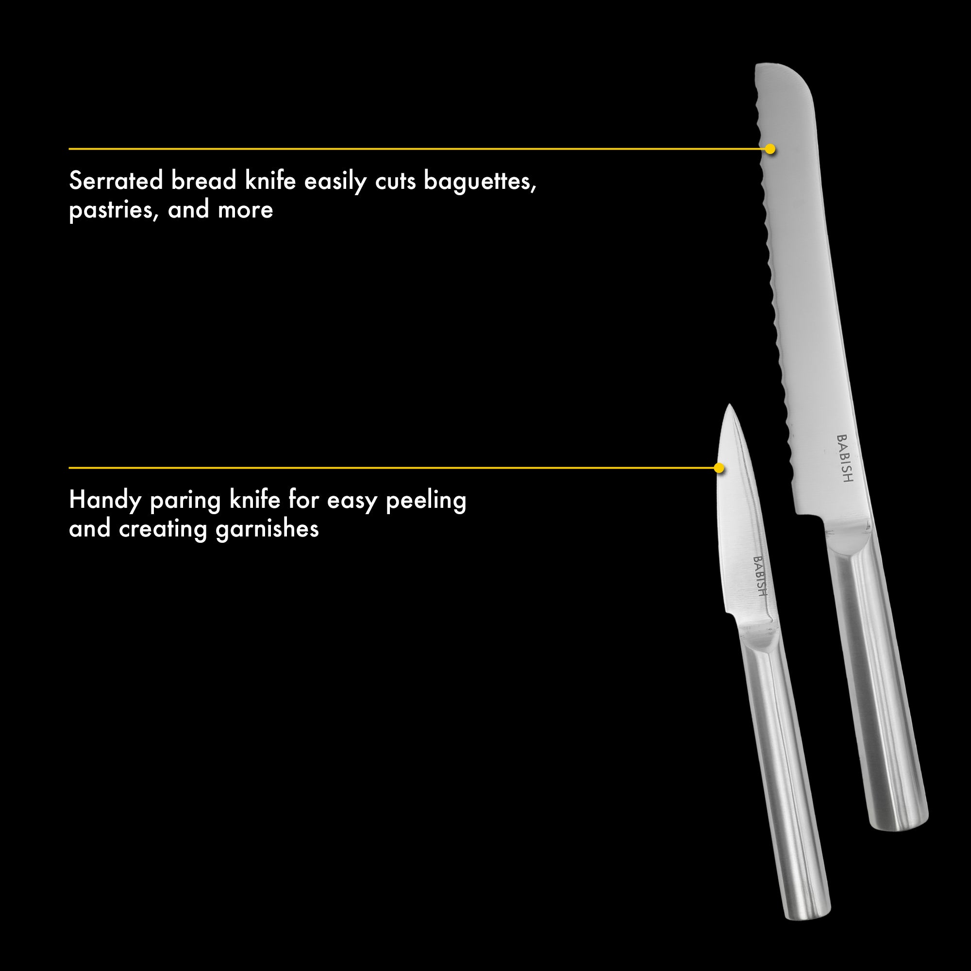 Babish High-Carbon 1.4116 German Steel 15 Piece Full Tang Forged Cutlery Kitchen Knife Block Set - Stainless Steel - Image 5