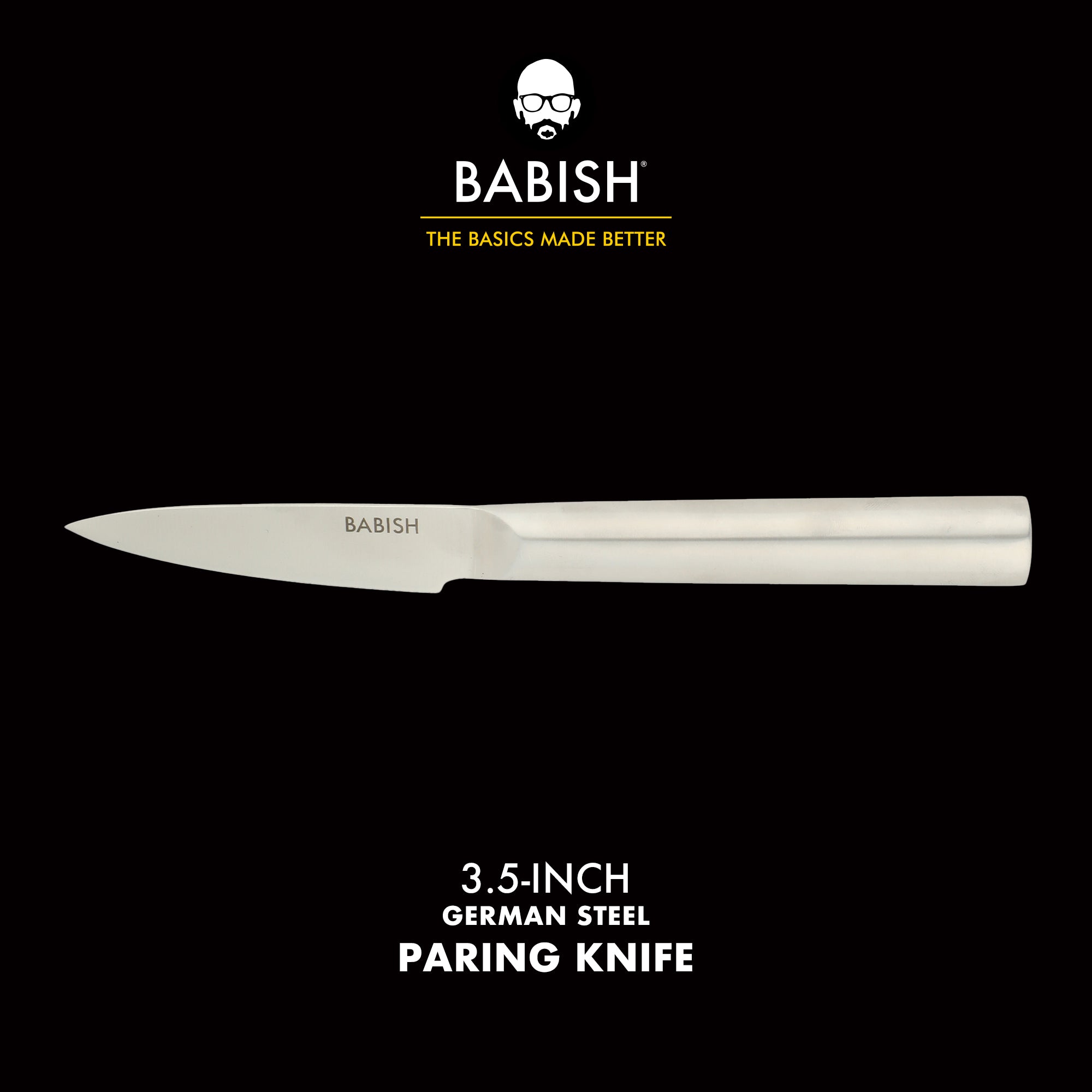 Babish 1.4116 German Stainless Steel Paring Knife – 3.5-Inch Precision Kitchen Knife for Peeling, Trimming & Prep Work, Full-Tang Blade - Image 2
