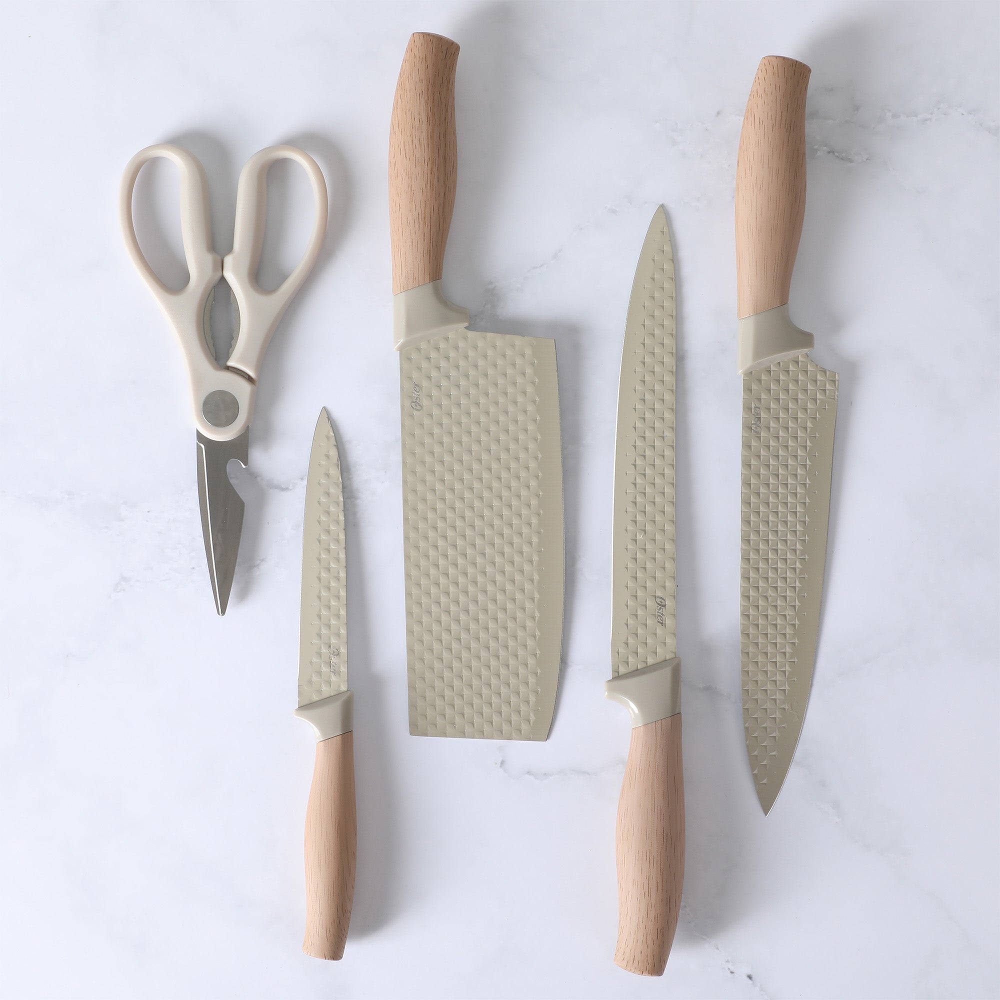 Oster Gunderson 6-Piece Kitchen Knife Block Set. Stainless Steel Kitchen Knife Set - Image 2