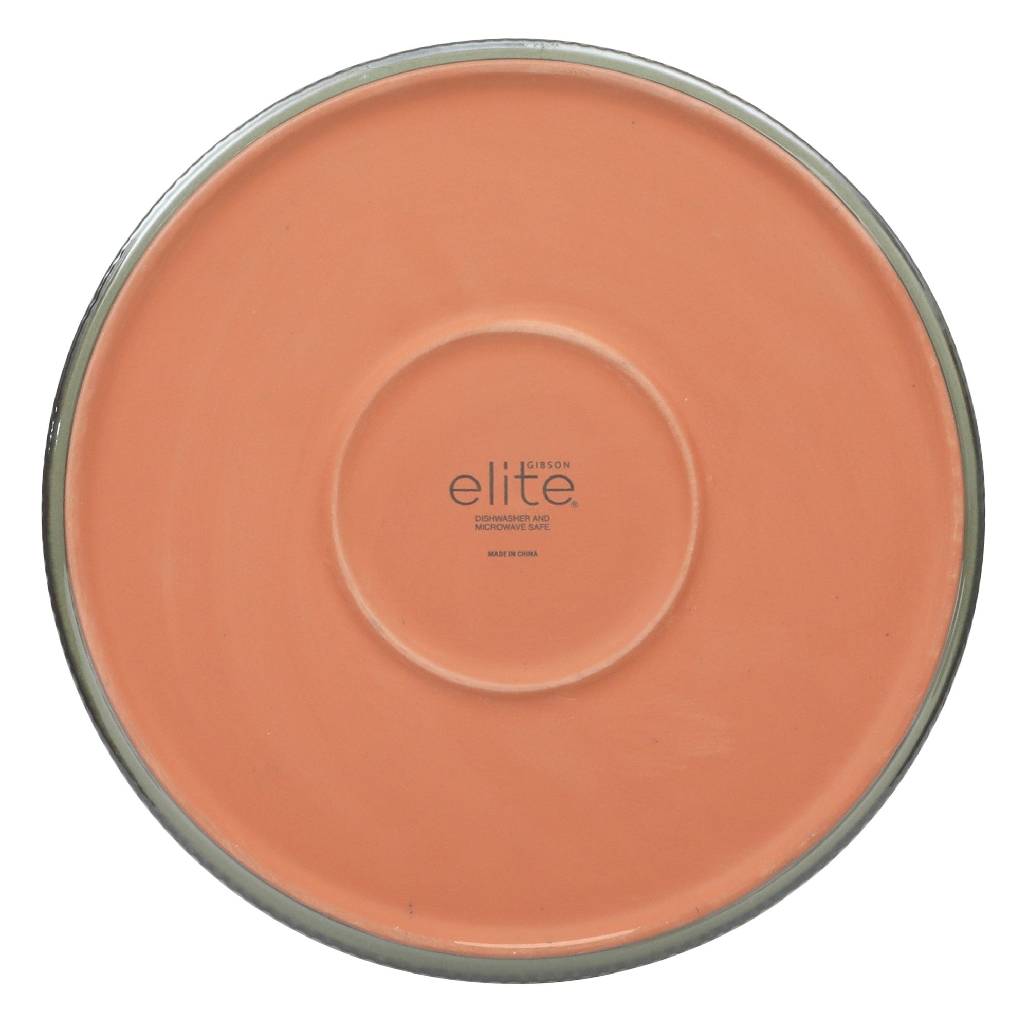 Gibson Elite Townscape 12 Piece (Service for 4) Plates and Bowls Reactive Glaze Embossed Round Dishes Terracotta Dinnerware Set - Image 7