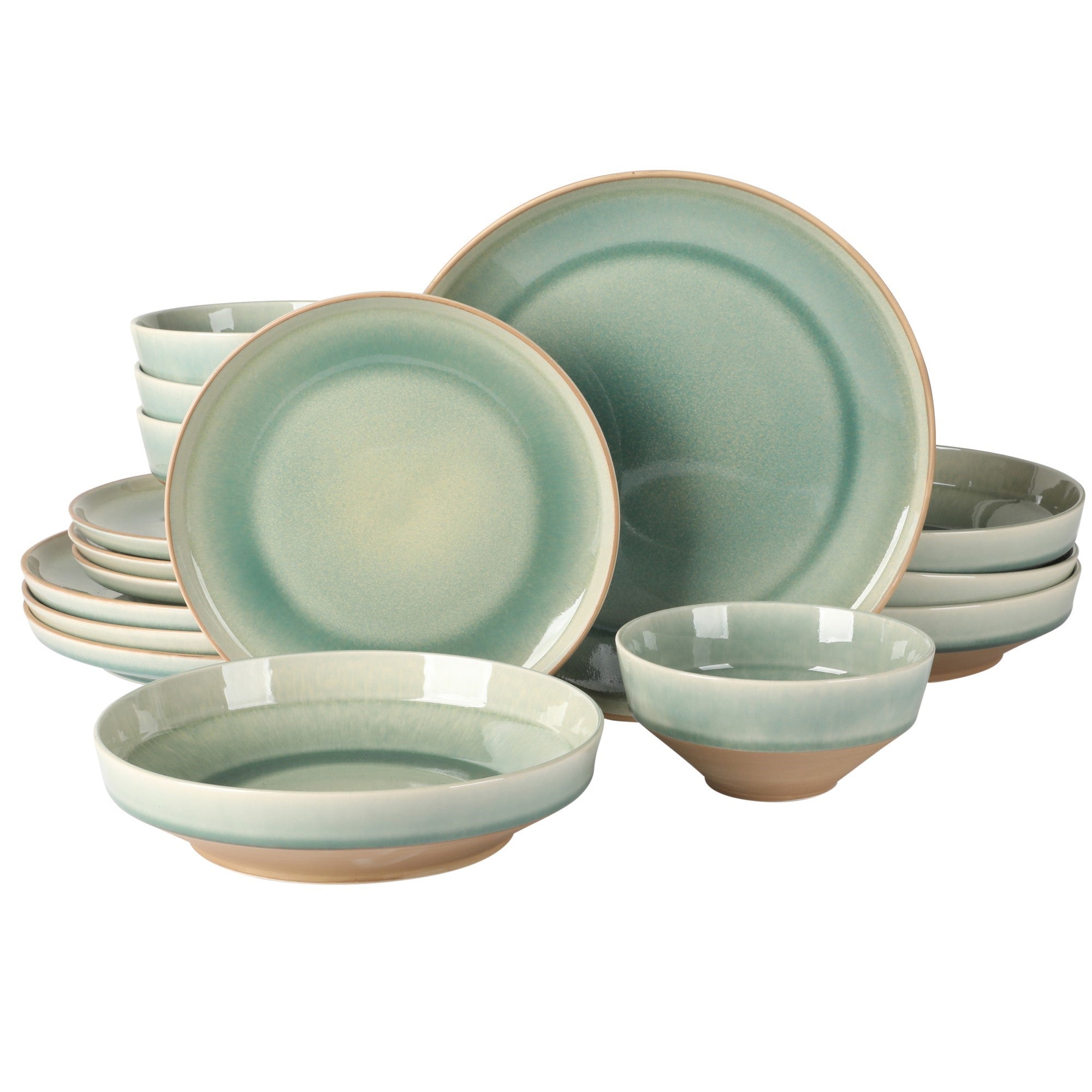 Gibson Elite Hailstone 16 Piece Stonewe Reactive Glaze (Service for 4) Ceramic Plates and Bowls Dinnerware Set - Image 12