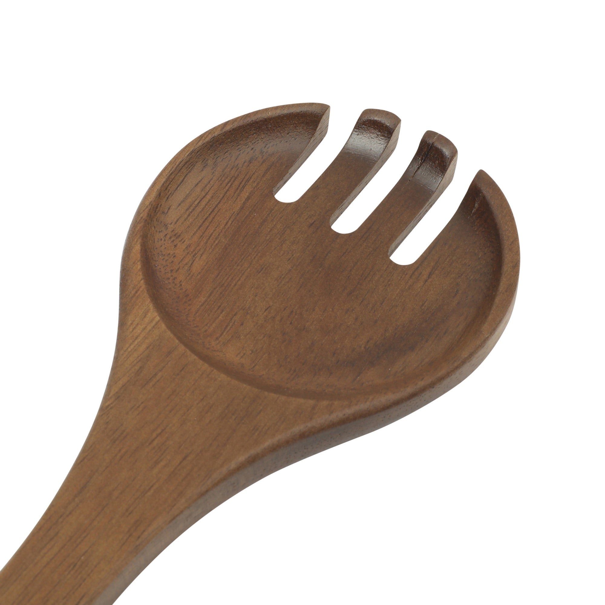 Gibson Home Laurelton 3 Piece Large 13" Acacia Wood Salad Serving Bowl Set w/ 2 Serving Tools - Image 3