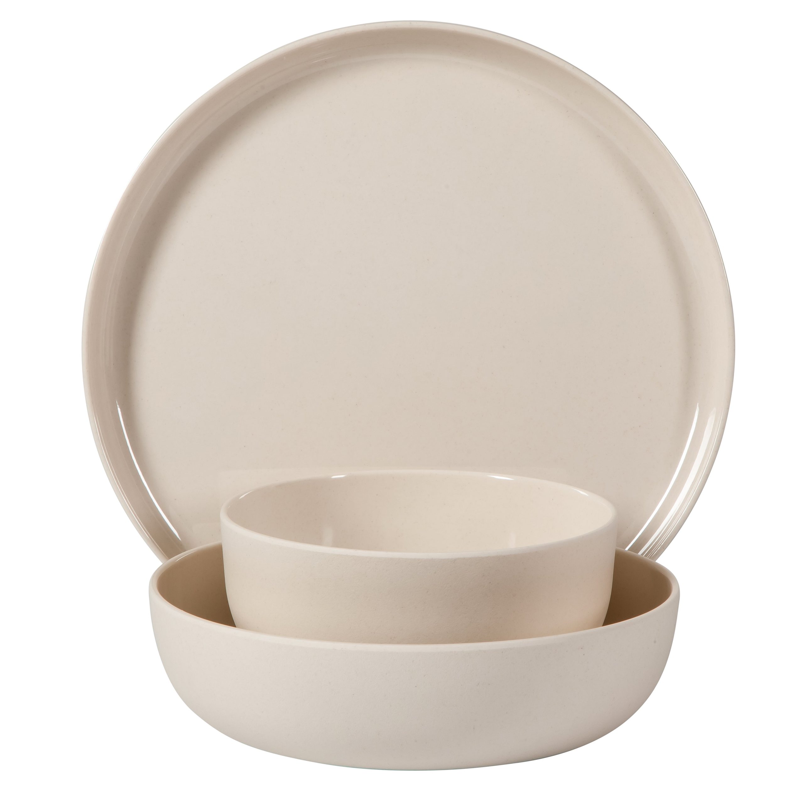 Gibson Home Candy Skies 12 Piece Unbreakable Wheat Straw Melamine Plates and Bowls Dinnerware Set - Outdoor, Camping, & Everyday Use - Matte Exterior/Shiny Interior - Image 6