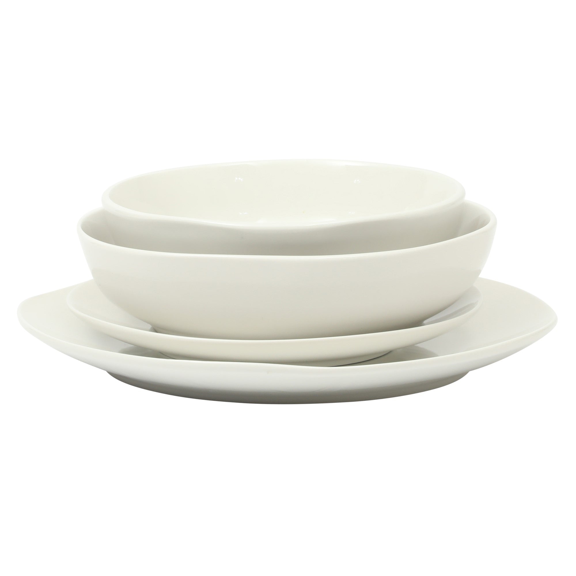 Gibson Home Lindendale 16 Piece Porcelain Ceramic Plates and Bowls Dishes Scratch and Chip Resistant Service for 4 Dinnerware Set - White - Image 9