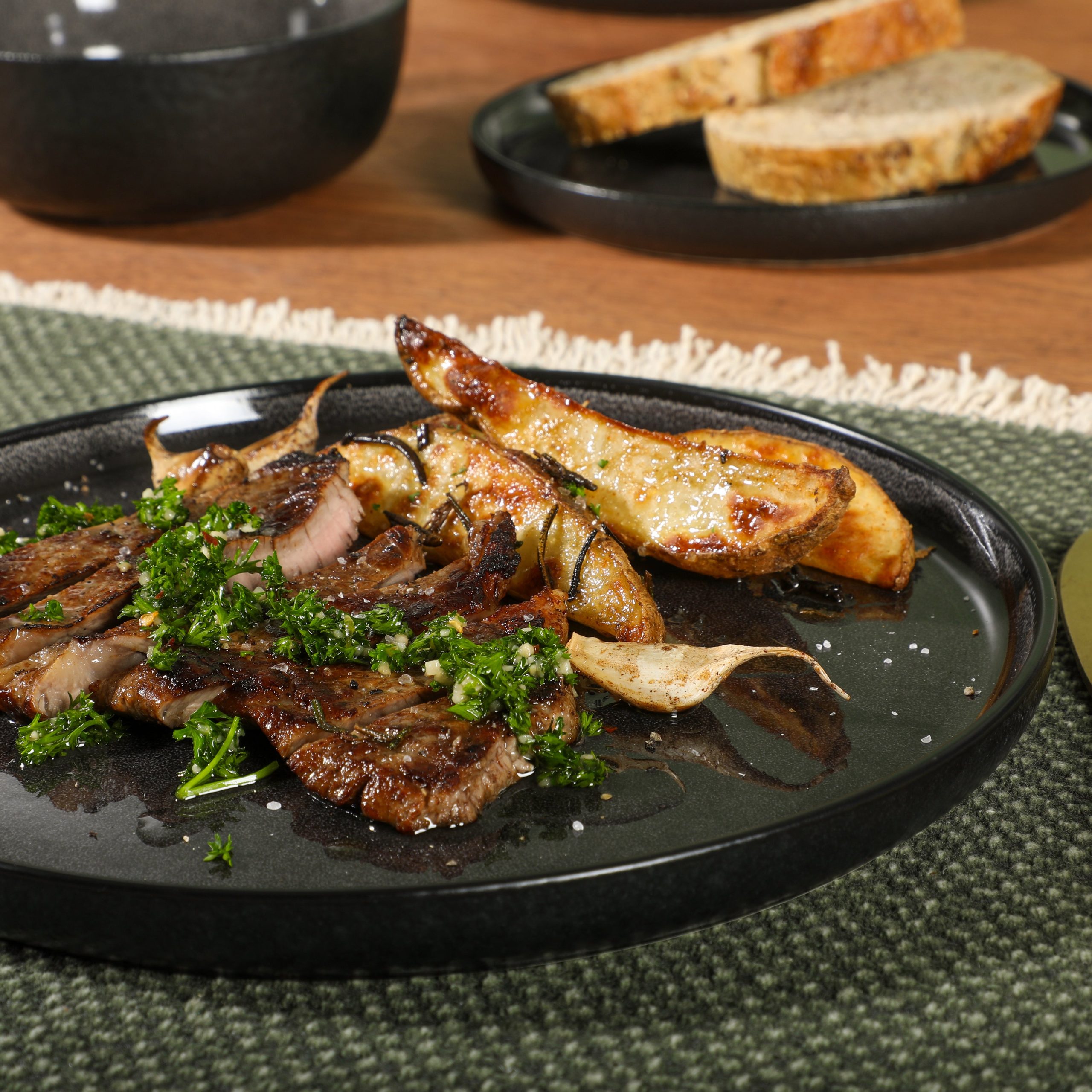 Gibson Elite Tahoe Sunset 12 Piece Stoneware Reactive Glaze (Service for 4) Ceramic Plates and Bowls Dinnerware Set - Image 3
