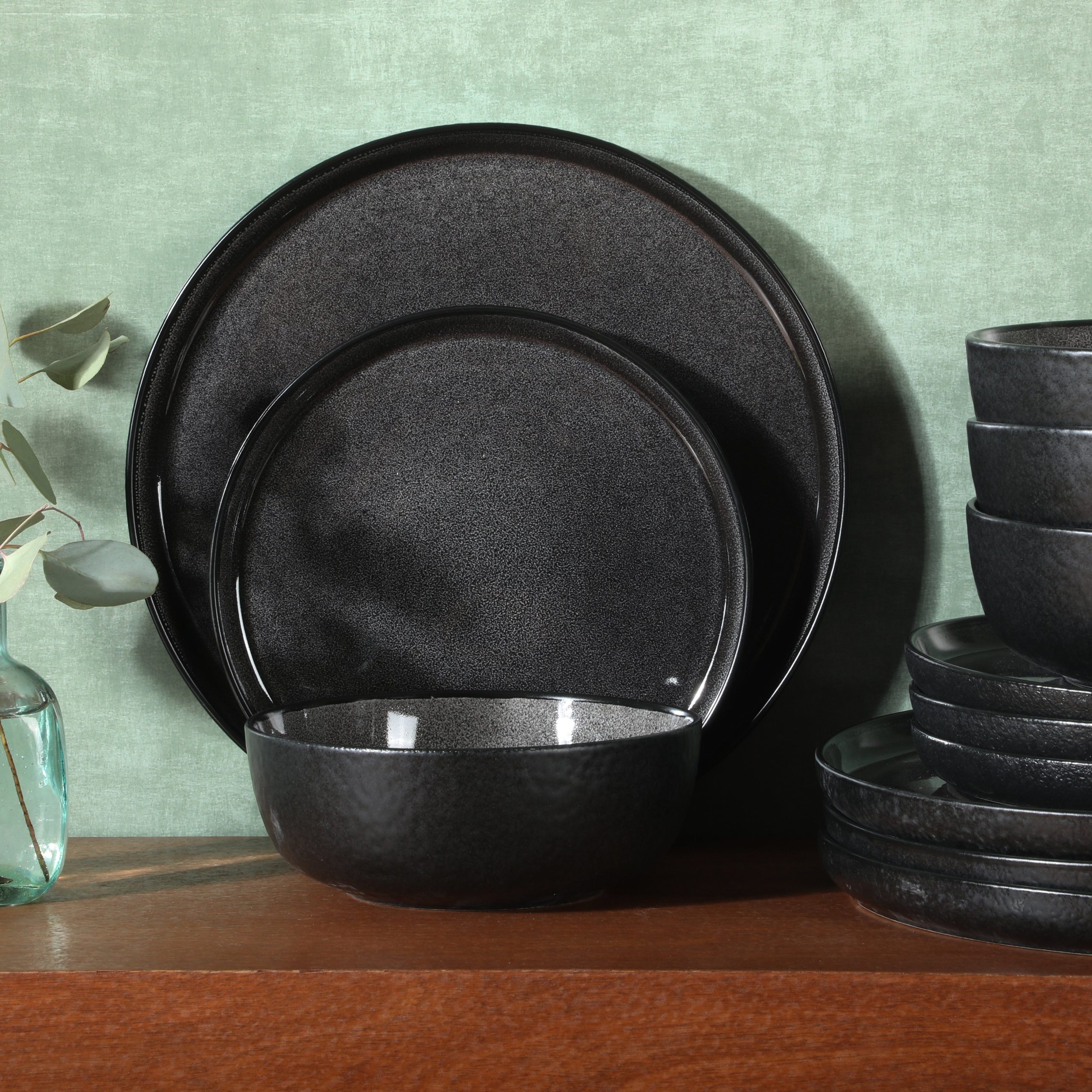 Gibson Elite Tahoe Sunset 12 Piece Stoneware Reactive Glaze (Service for 4) Ceramic Plates and Bowls Dinnerware Set - Image 5