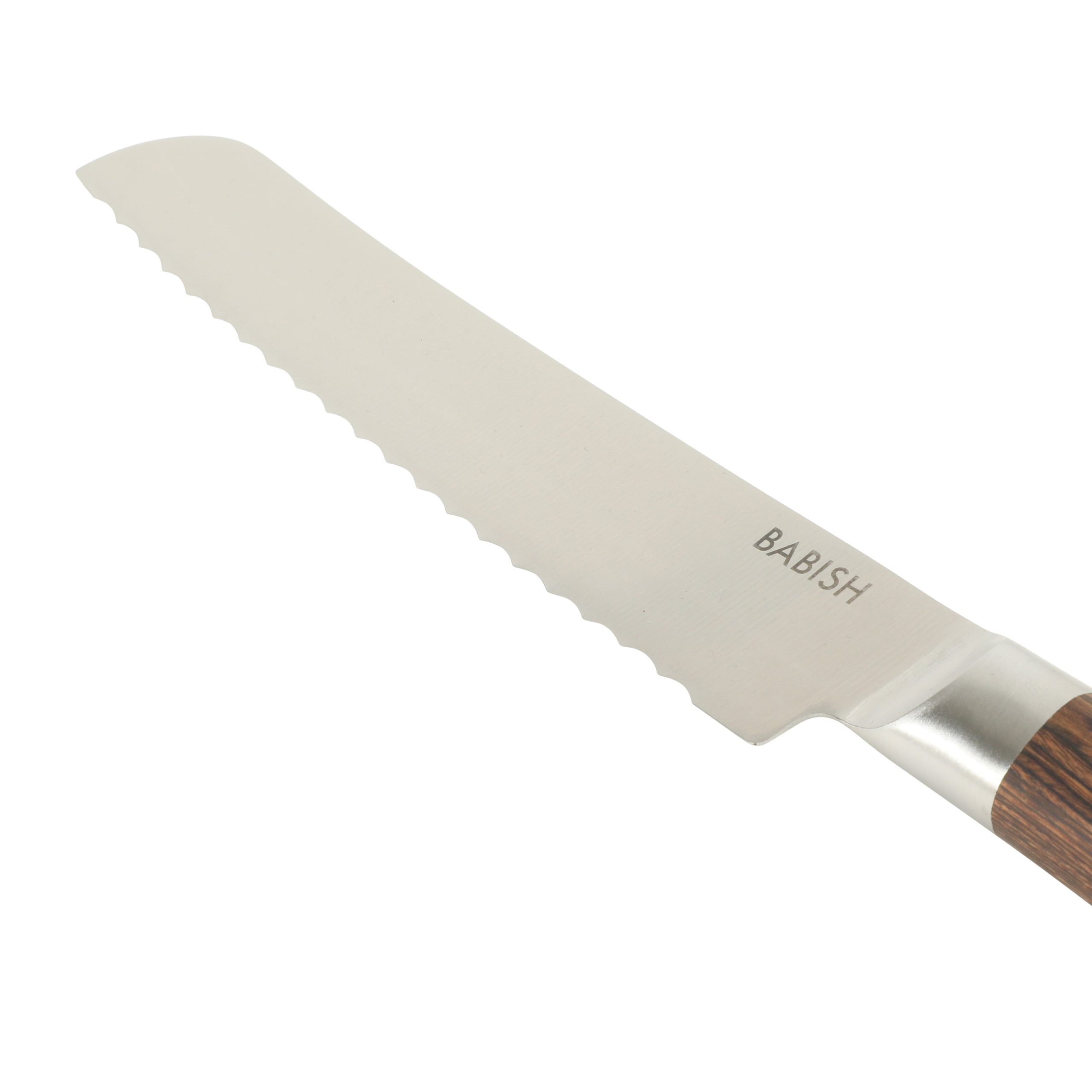 Babish 8-Inch Bread Knife – High-Carbon 1.4116 German Steel Serrated Knife with Pakka Wood Handle, Full-Tang Razor Sharp Kitchen Knife for Slicing Bread, Crusting & Artisan Loaves - Image 6